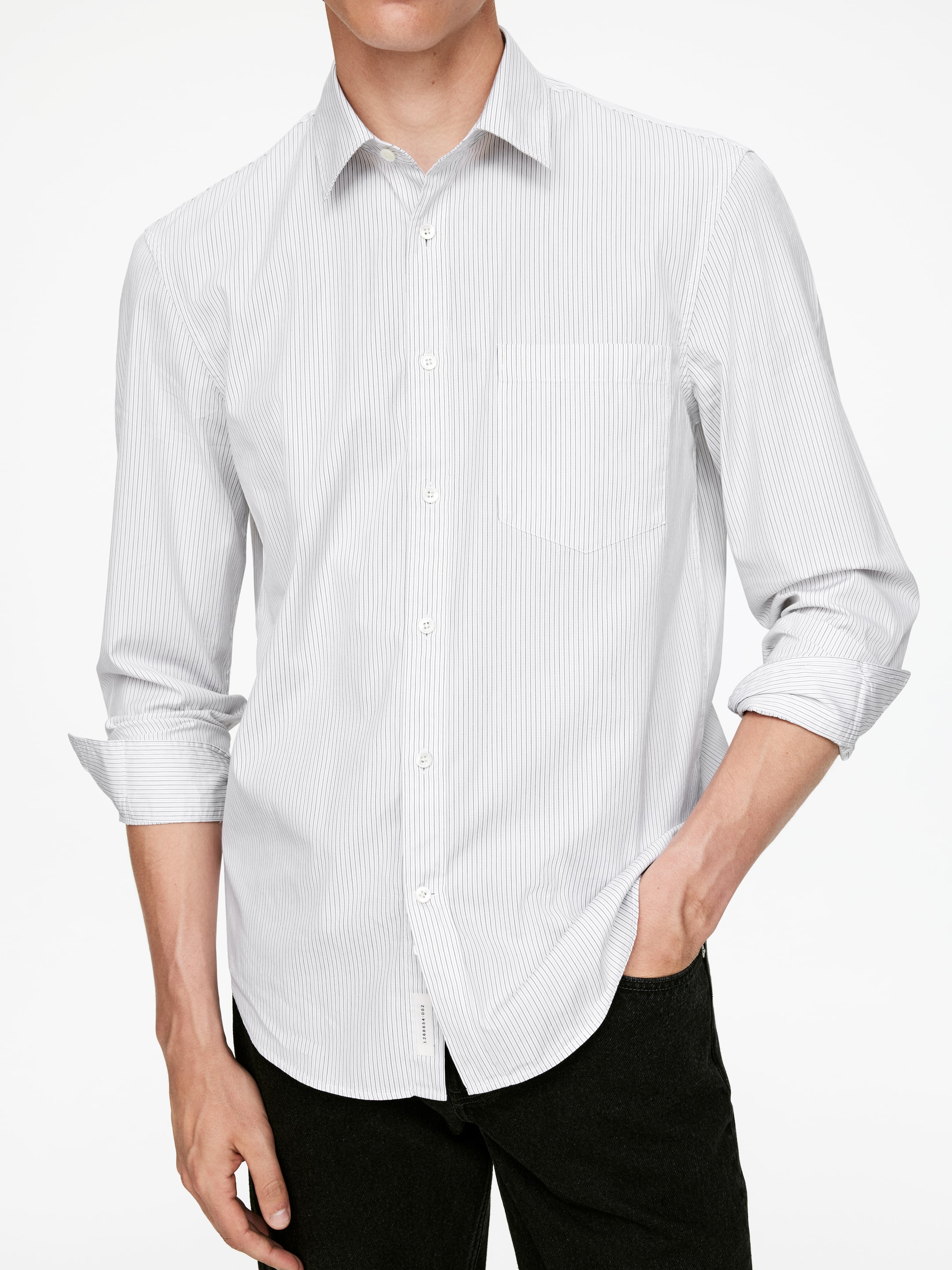 Grotere afbeelding bekijken: Poplin Shirt - Blauw/wit/zwart - HEREN | H&M BE 5