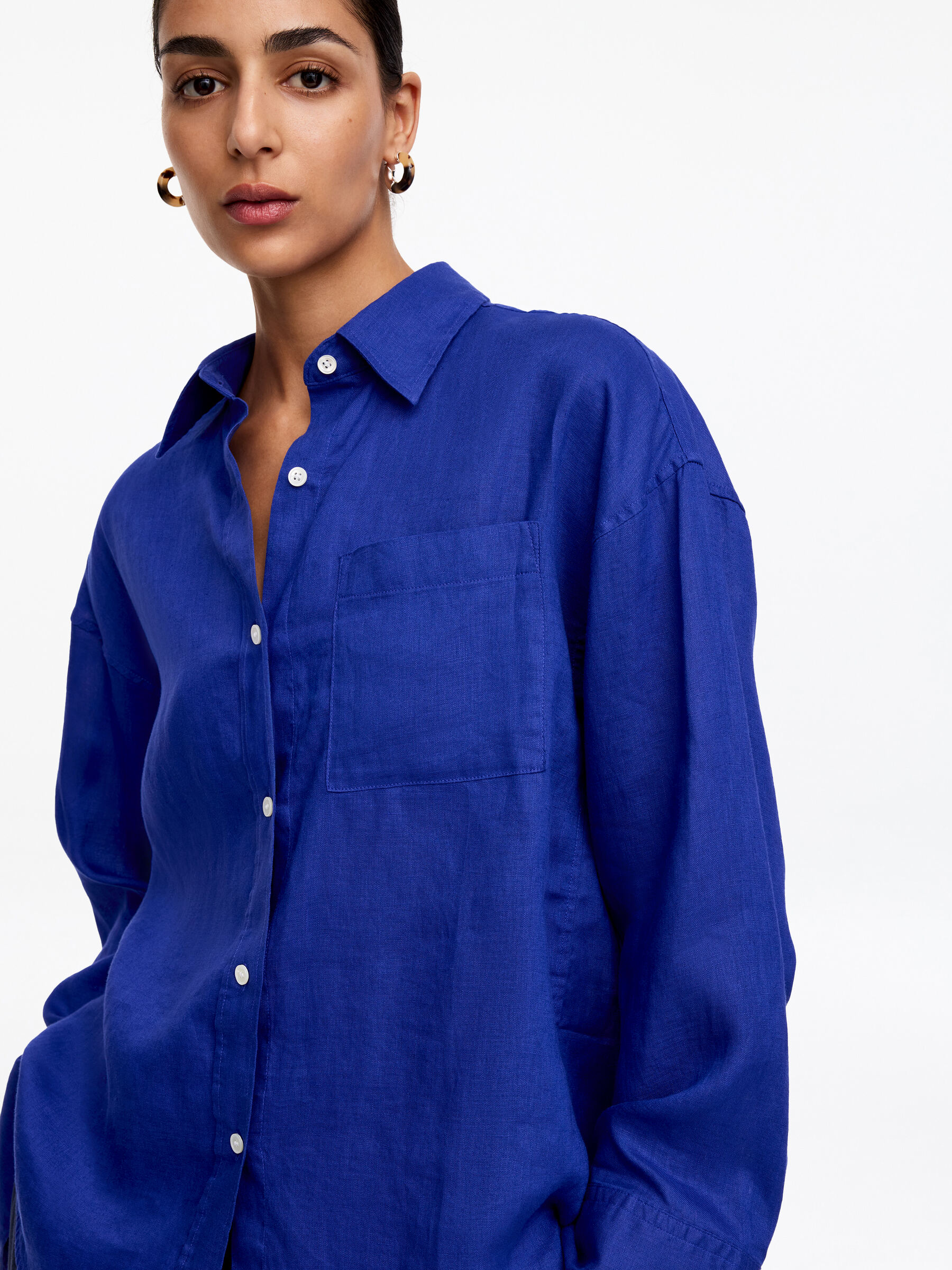 Chemise en lin - Bleu - Regular fit - Femme - StillMedia/Lookbook - 4