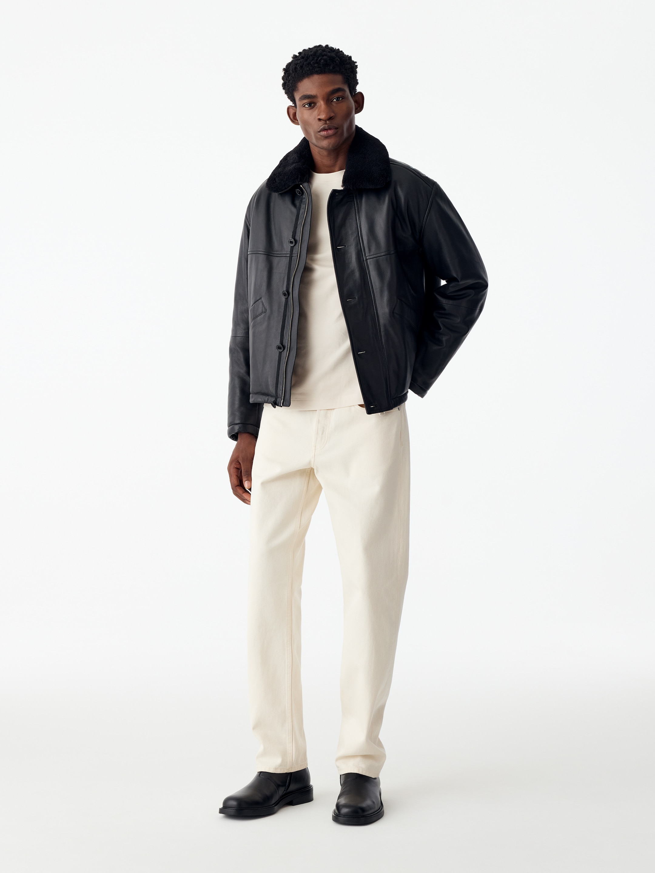 Regular Interlock T-shirt - Off White - Regular fit - men - StillMedia/Lookbook - 5