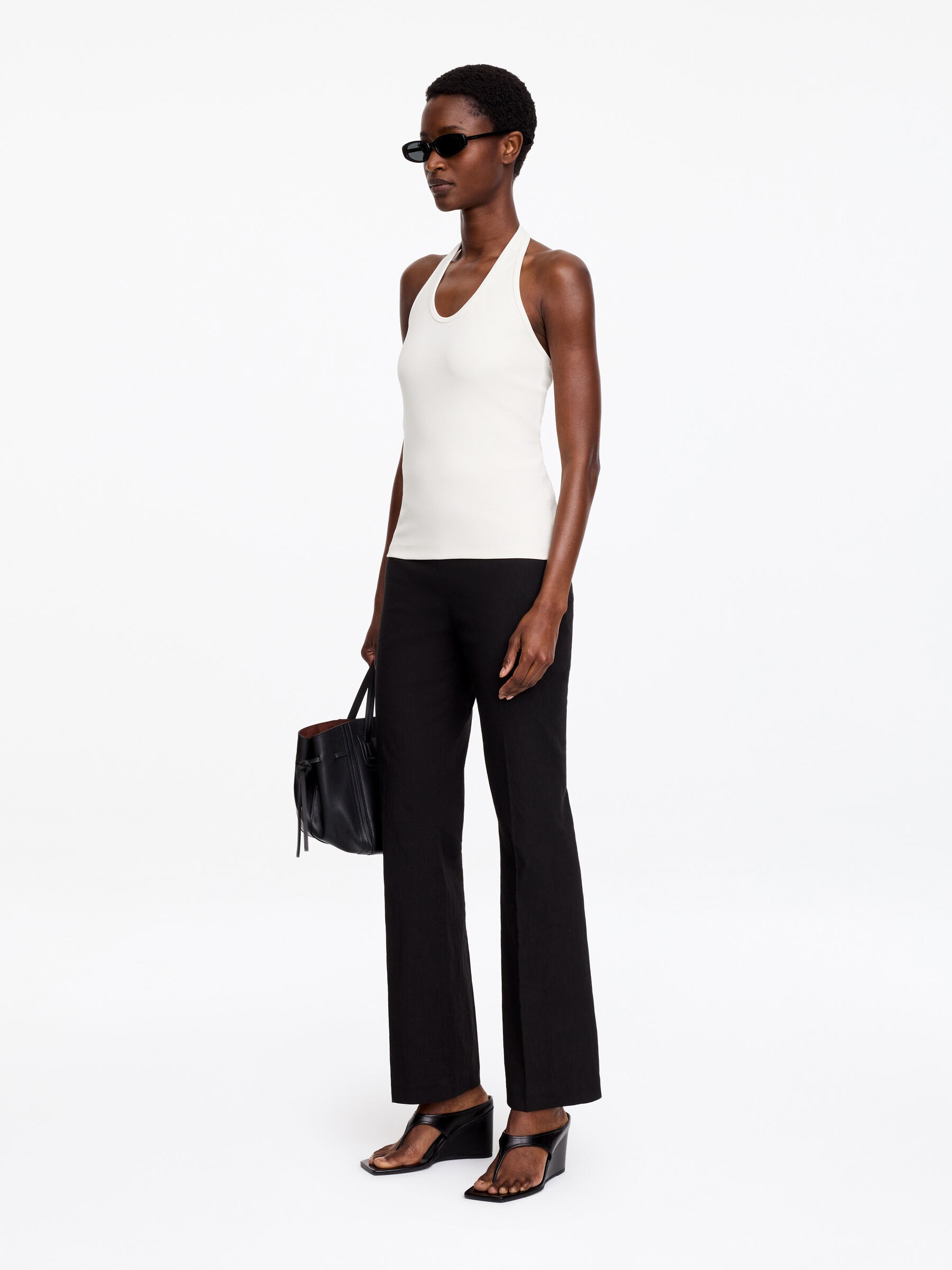 Halterneck Top - Off White - Slim fit - Women - StillMedia/Lookbook - 2