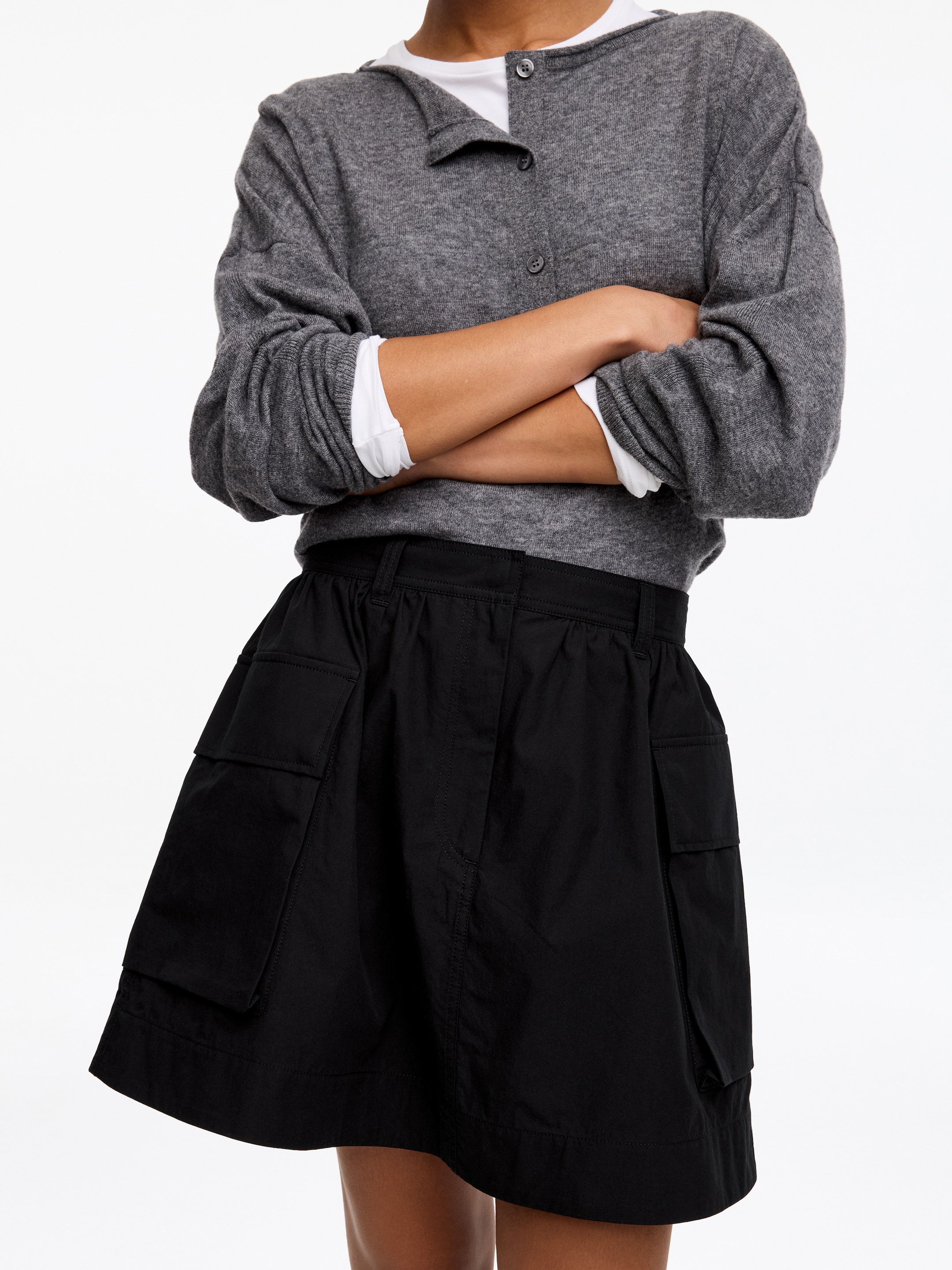 Pima Cotton Skirt - Black - Regular fit - Women - StillMedia/Lookbook - 5