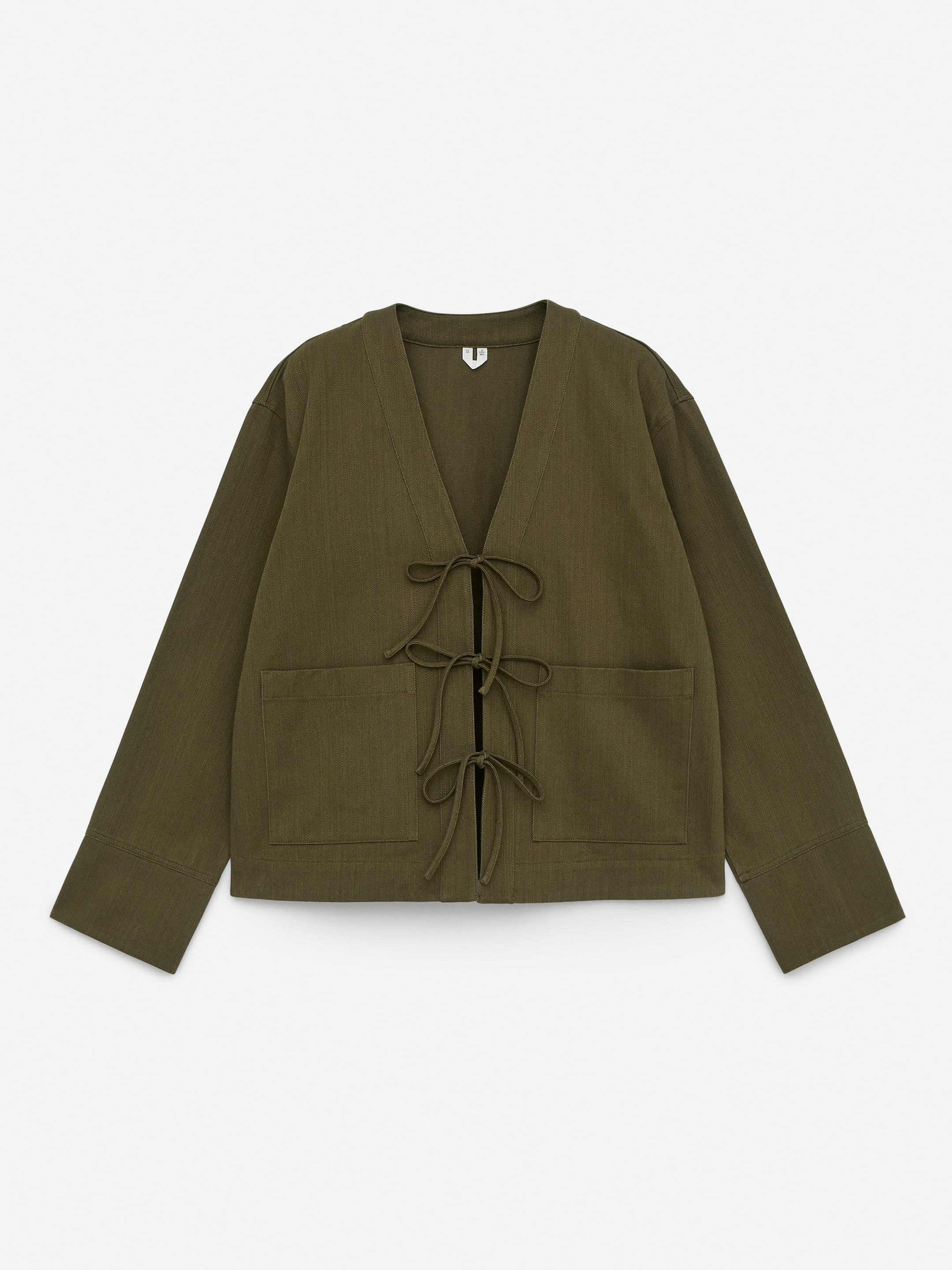 Topp med knytband framtill - Khakigrön - Regular fit - Women - StillMedia/DescriptiveStillLife - 2