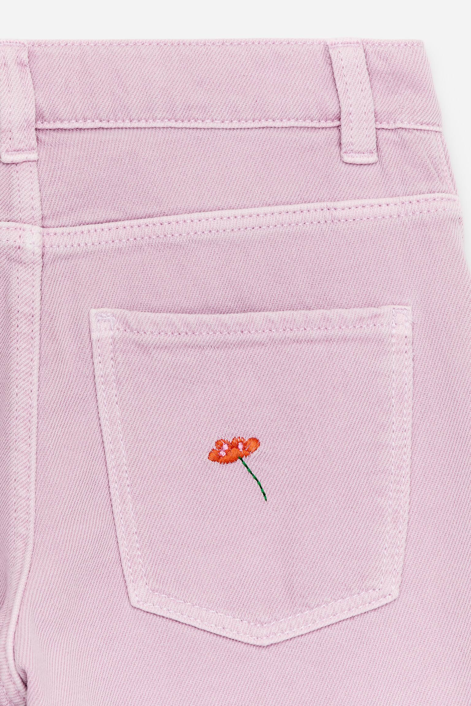 Broderade byxor i denim - Lila/Blå/nyckelpigor/Svart - 2