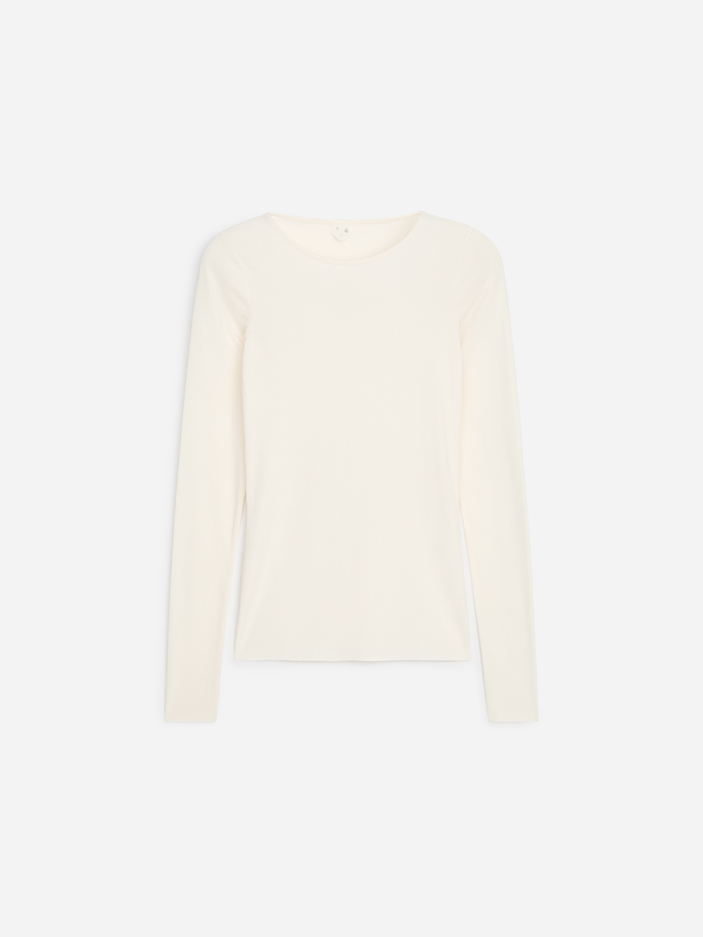 Durchsichtiges, geripptes Langarmoberteil - Cremeweiß/Schwarz/Beige