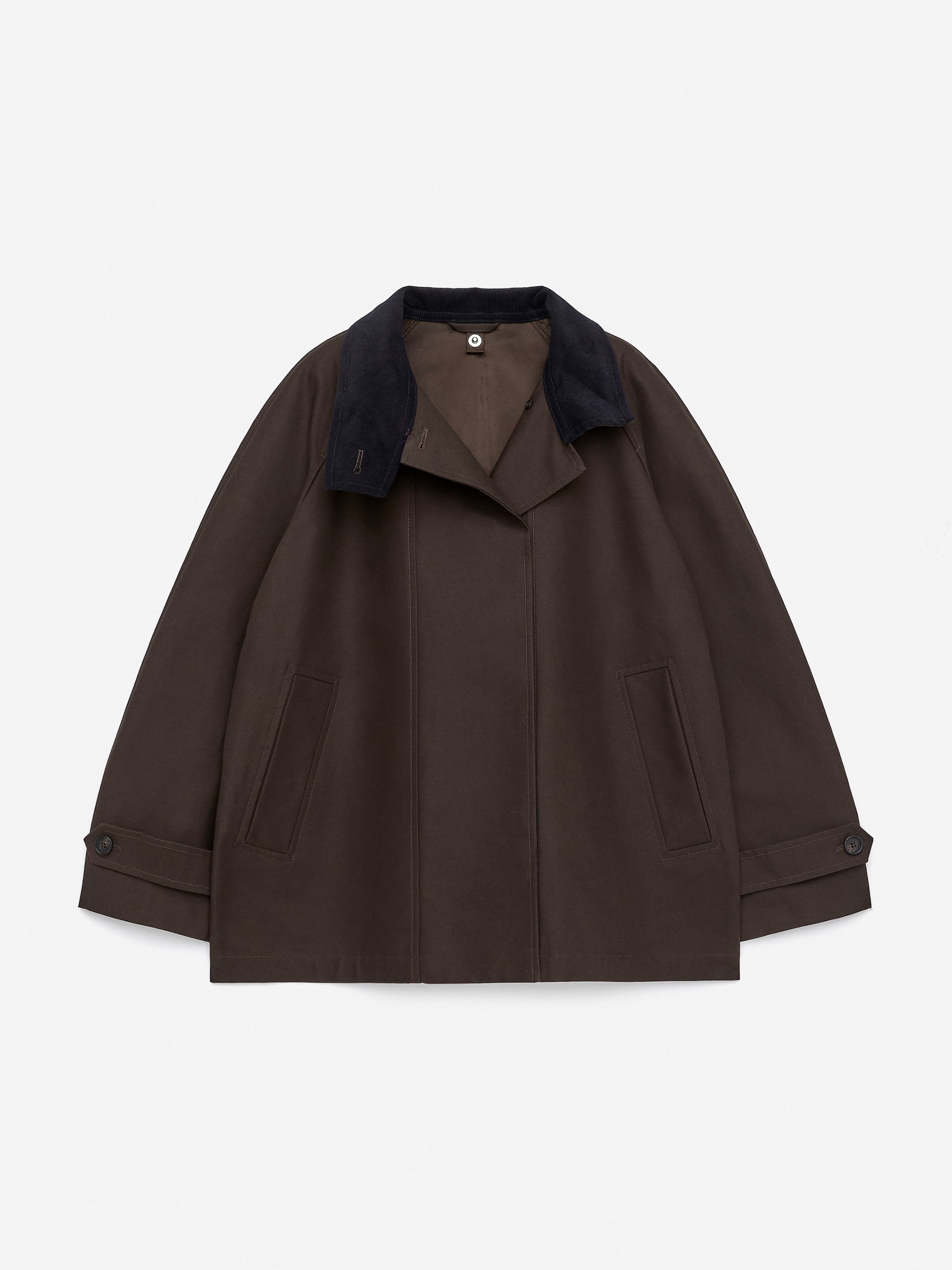 Veste avec col en velours côtelé - Marron foncé - Loose fit - Femme - StillMedia/DescriptiveStillLife - 2