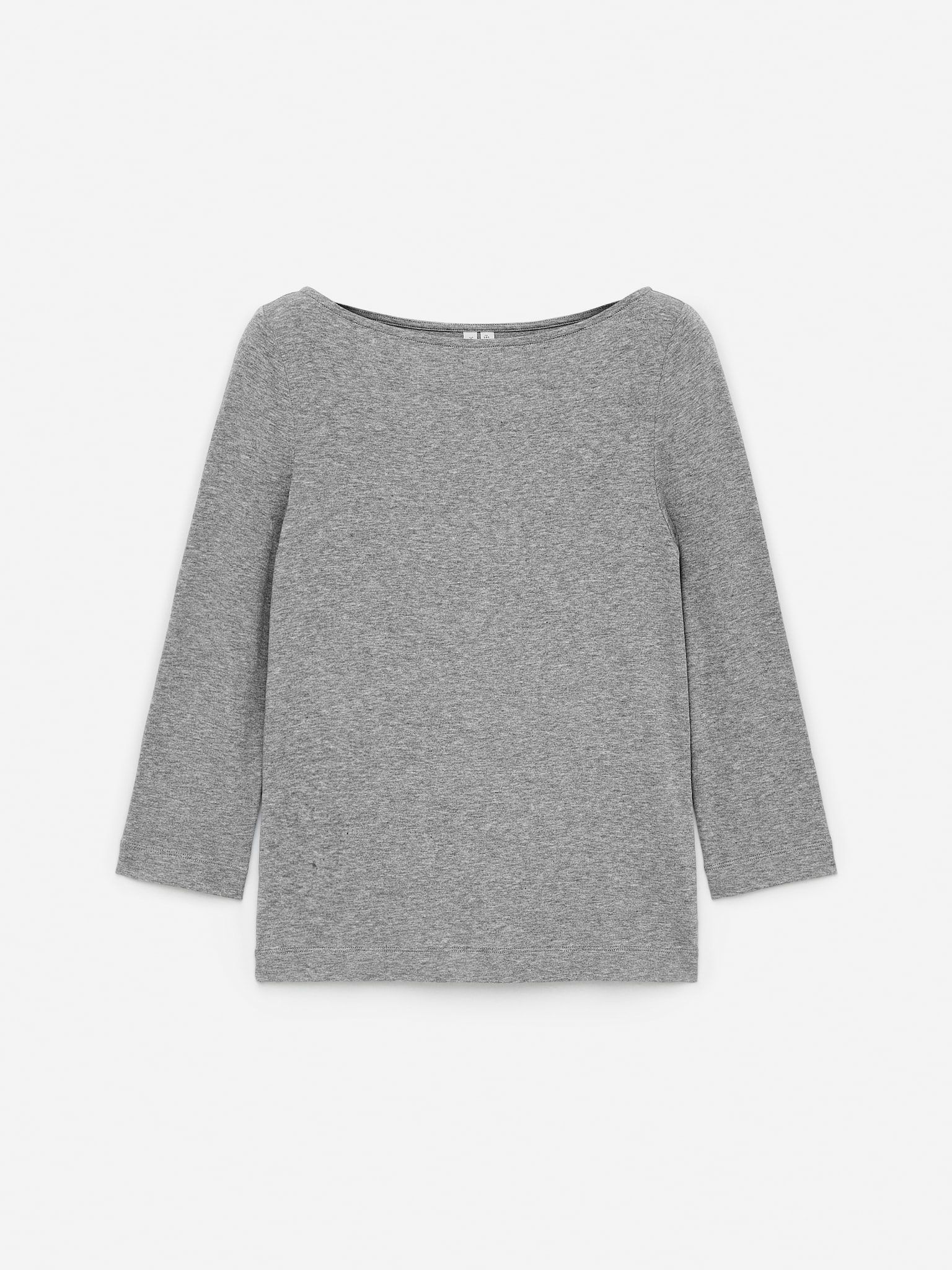 Top din lyocell cu nervuri - Gri Melange/Negru