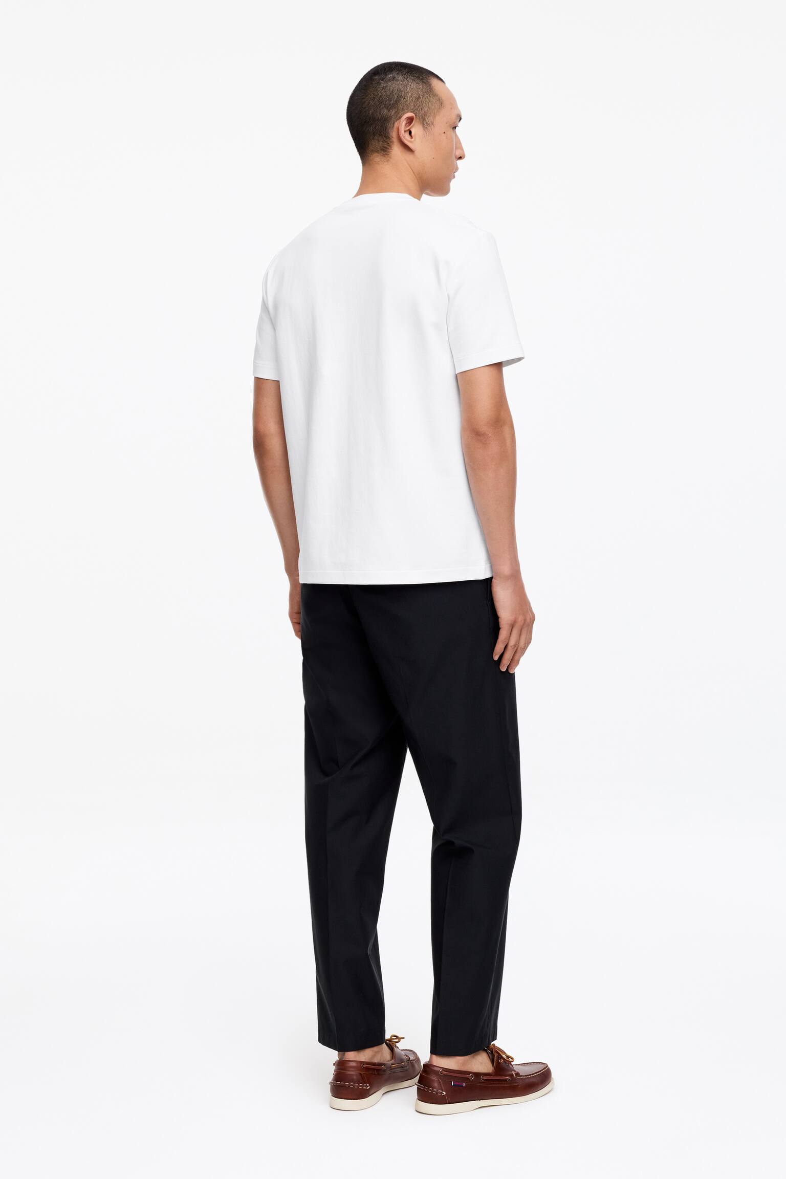 Regular interlock T-shirt - Vit/Svart - 4