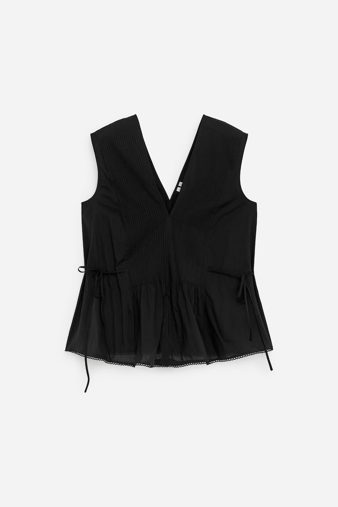 Haut à plis surpiqués - Noir/Marron - 1