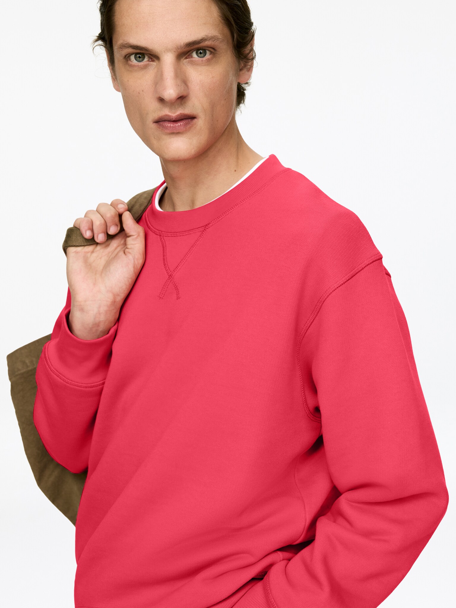 Hanorac cu croială lejeră - Rose pal/Gri Melanj/Verde mentă prăfuită - 6