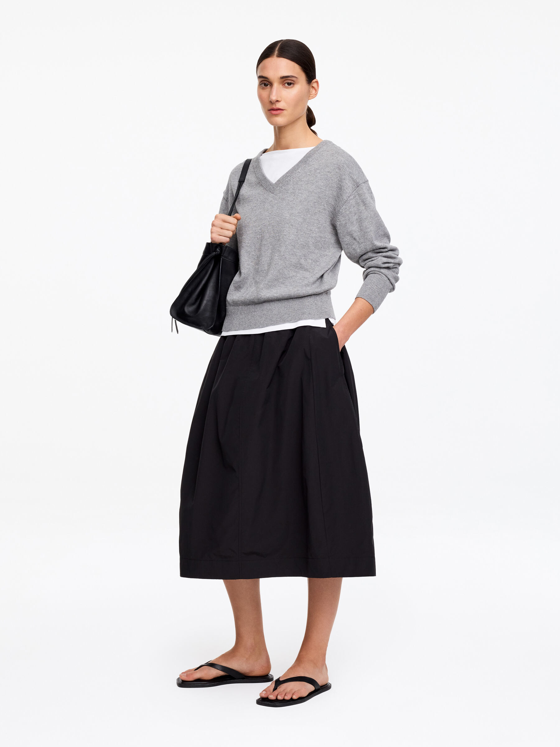 Boat Neck Tank Top - White - Slim fit - Women - StillMedia/Lookbook - 5