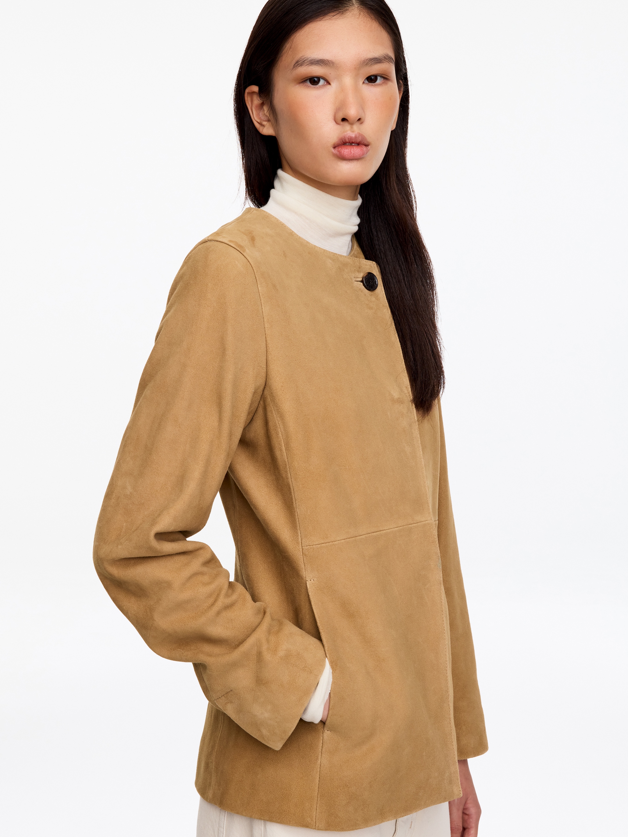 Giacca in pelle scamosciata - Beige - Regular fit - women - StillMedia/Lookbook - 13