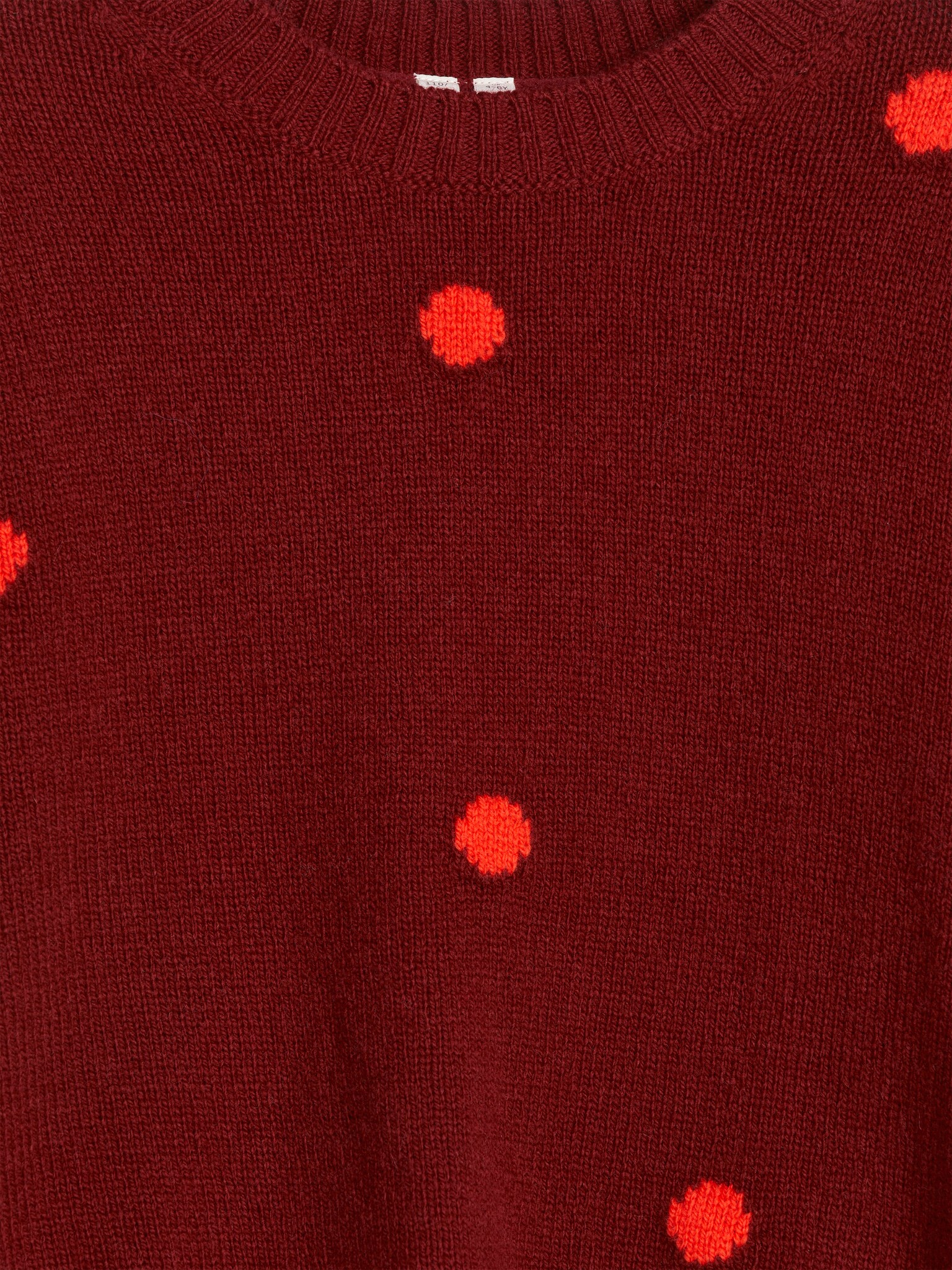 Wool Jumper - Burgundy/Red Dots - 3