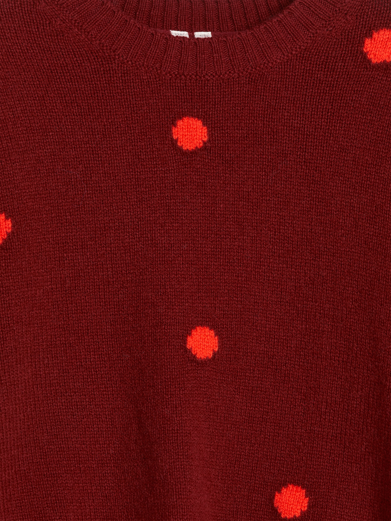 Pull en laine - Bordeaux/Points rouges/Beige/Points roses - 3