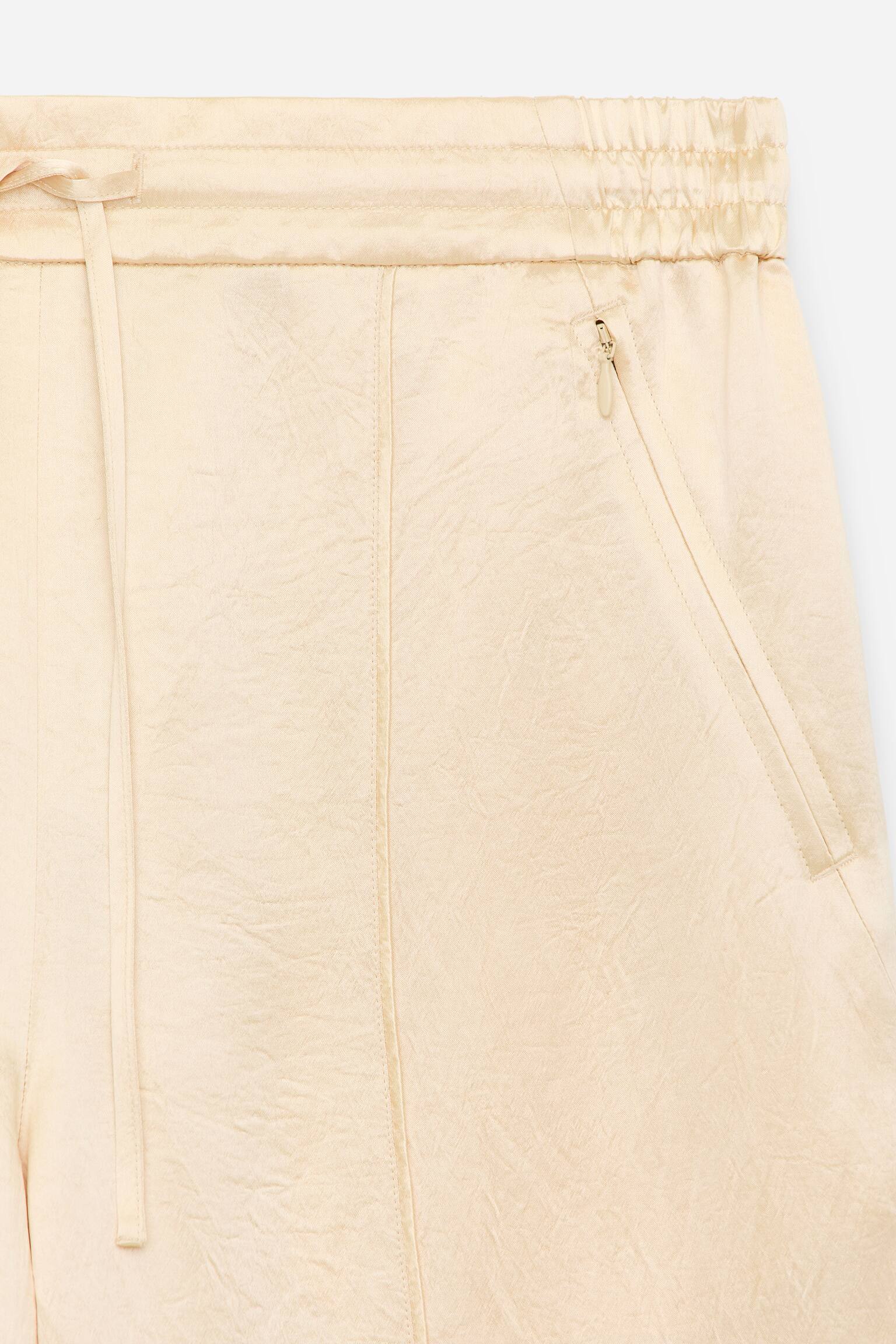 Pantalon en satin - Beige clair - 4