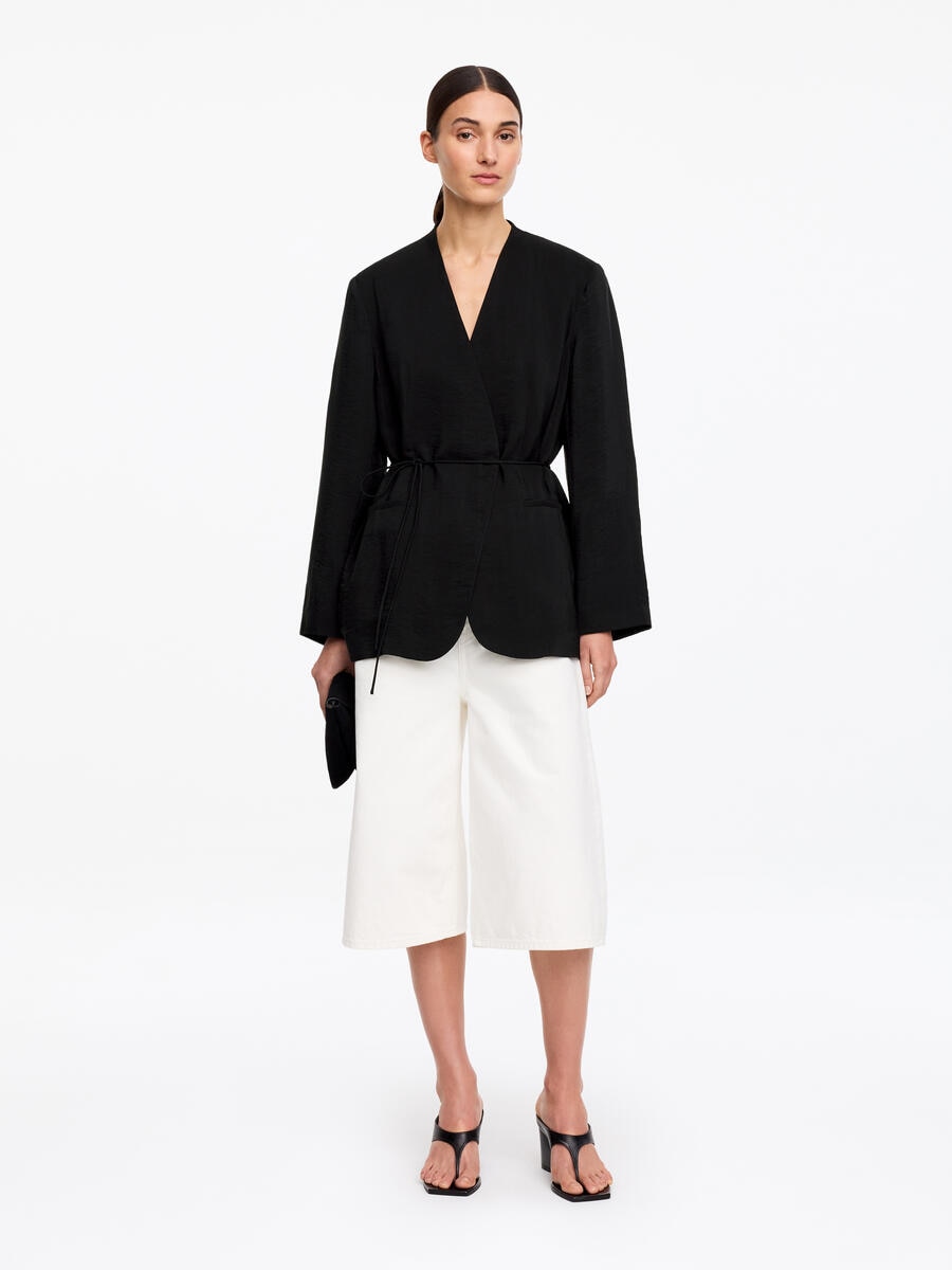 ARKET Women's  Wrap Blazer Black,  size 40