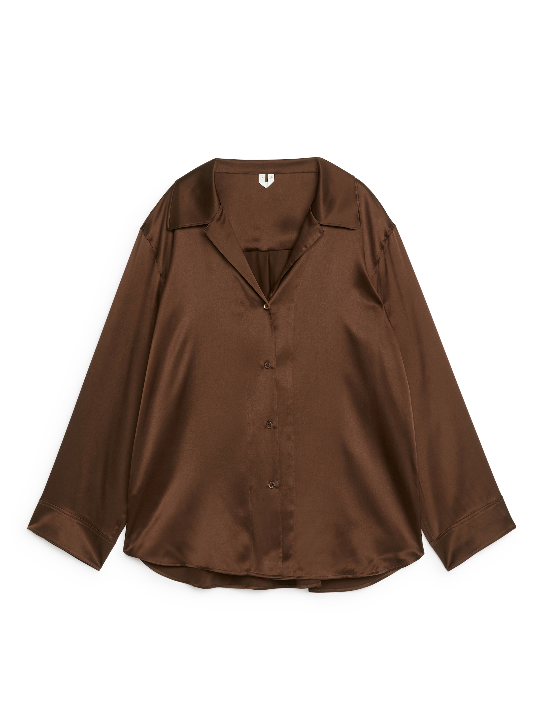 Relaxed Silk Shirt - Brown - Relaxed fit - Women - StillMedia/DescriptiveStillLife - 1