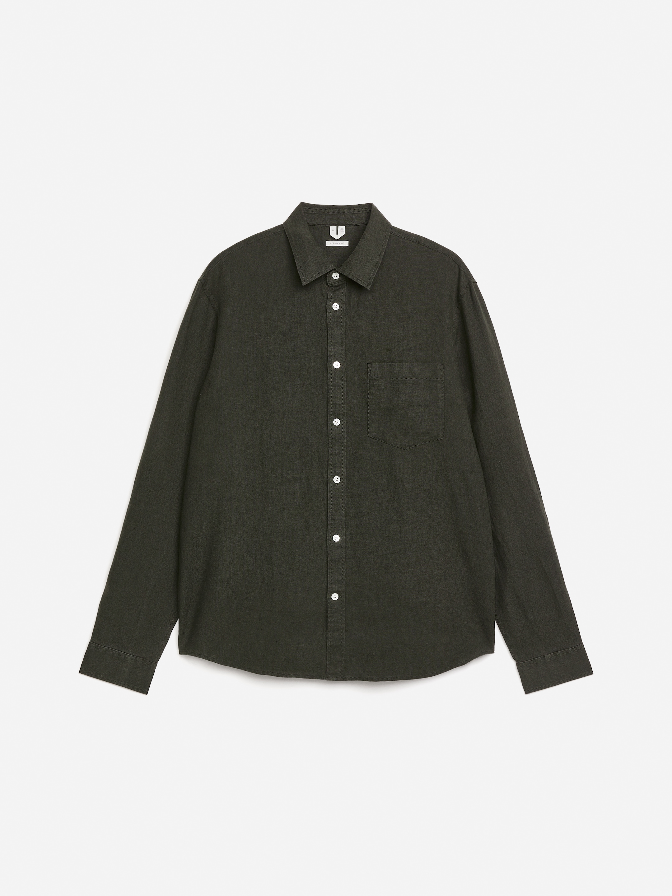 Größeres Bild anzeigen: Leinenhemd mit normaler Passform - Dunkelgrün - Men | H&M AT 5