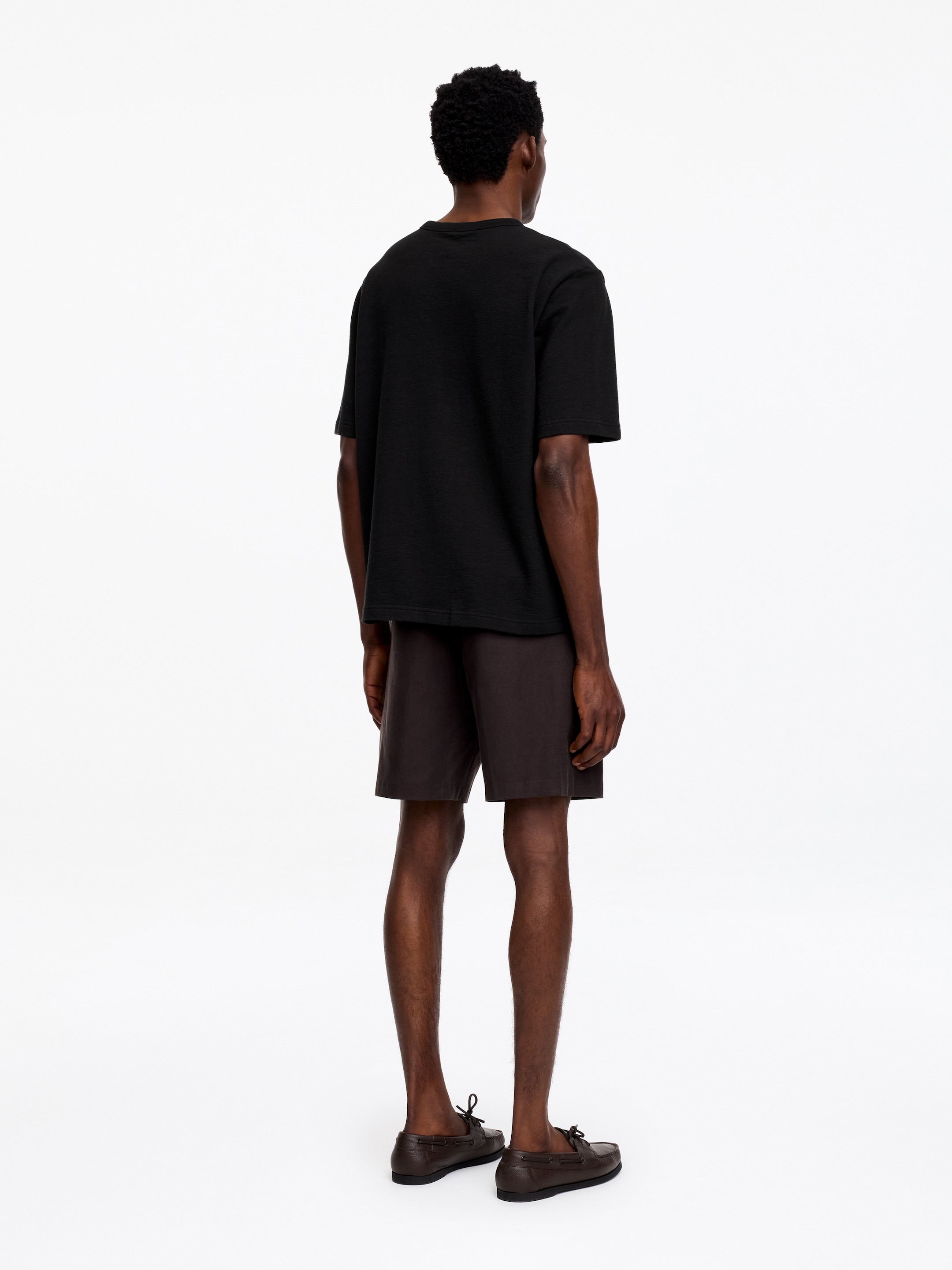 Relaxed Bouclé T-Shirt - Black - Loose fit - Men - StillMedia/Lookbook - 9