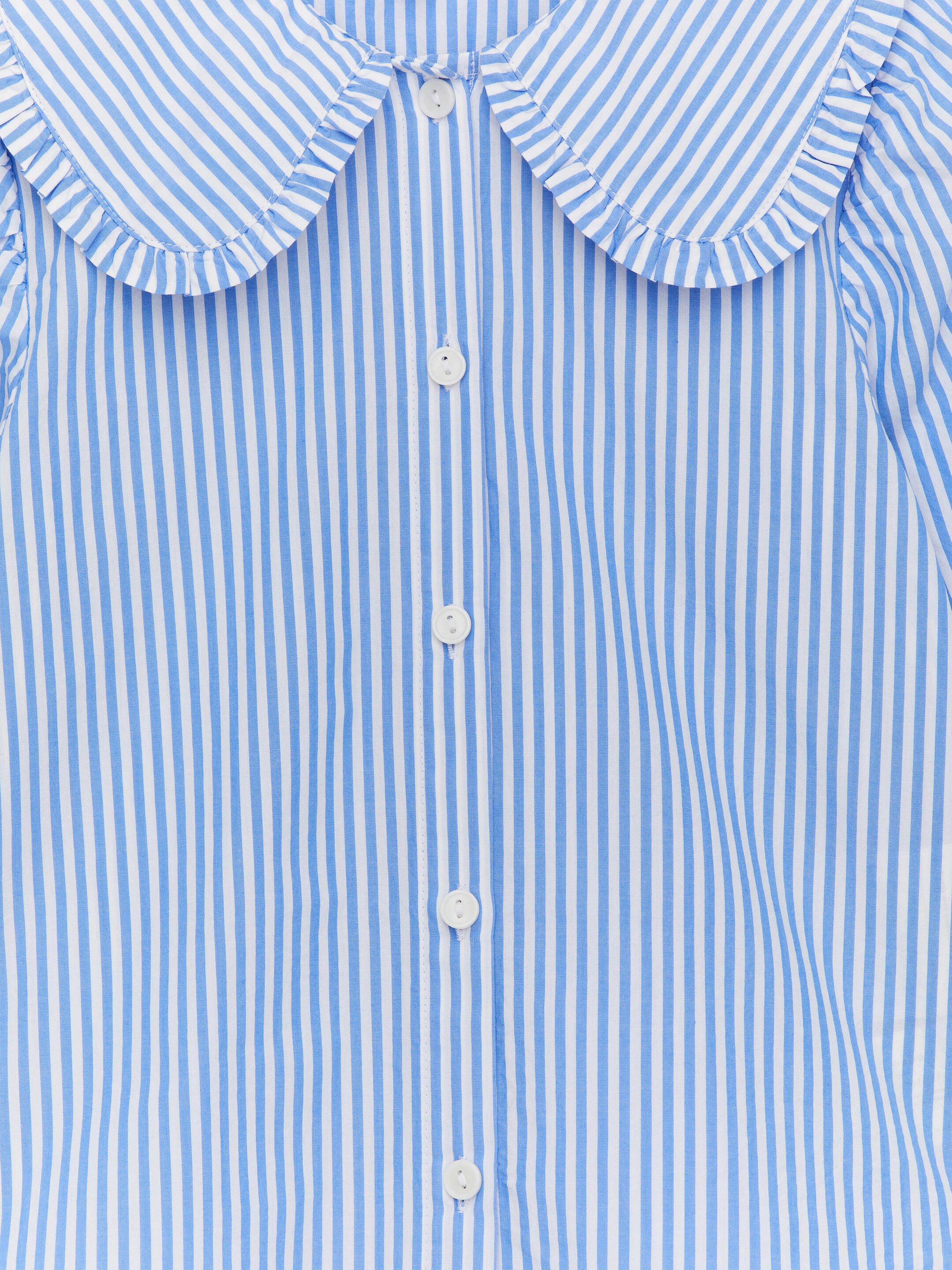 Grösseres Bild ansehen: Bluse mit Rüschenkragen - Weiß/Blau - KINDER | H&M CH 3