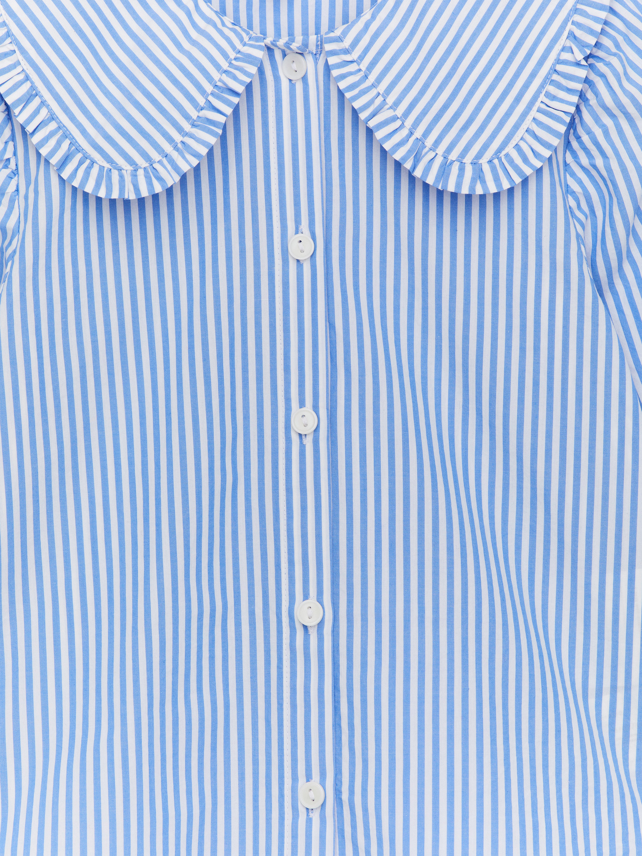 Frill-Collar Blouse - White/Blue - Regular fit - Children - StillMedia/DescriptiveDetail - 6
