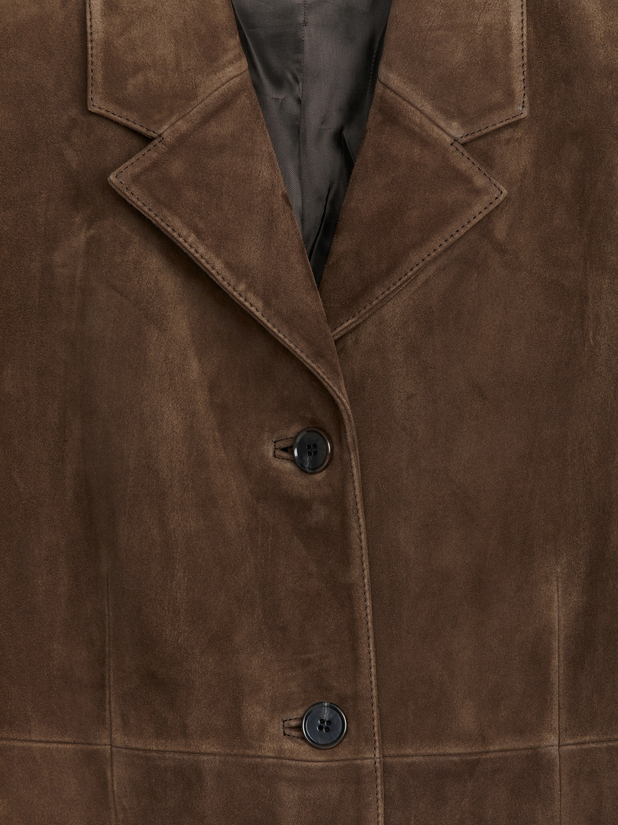 Relaxed Suede Blazer - Dark Brown - Relaxed fit - Women - StillMedia/DescriptiveDetail - 1