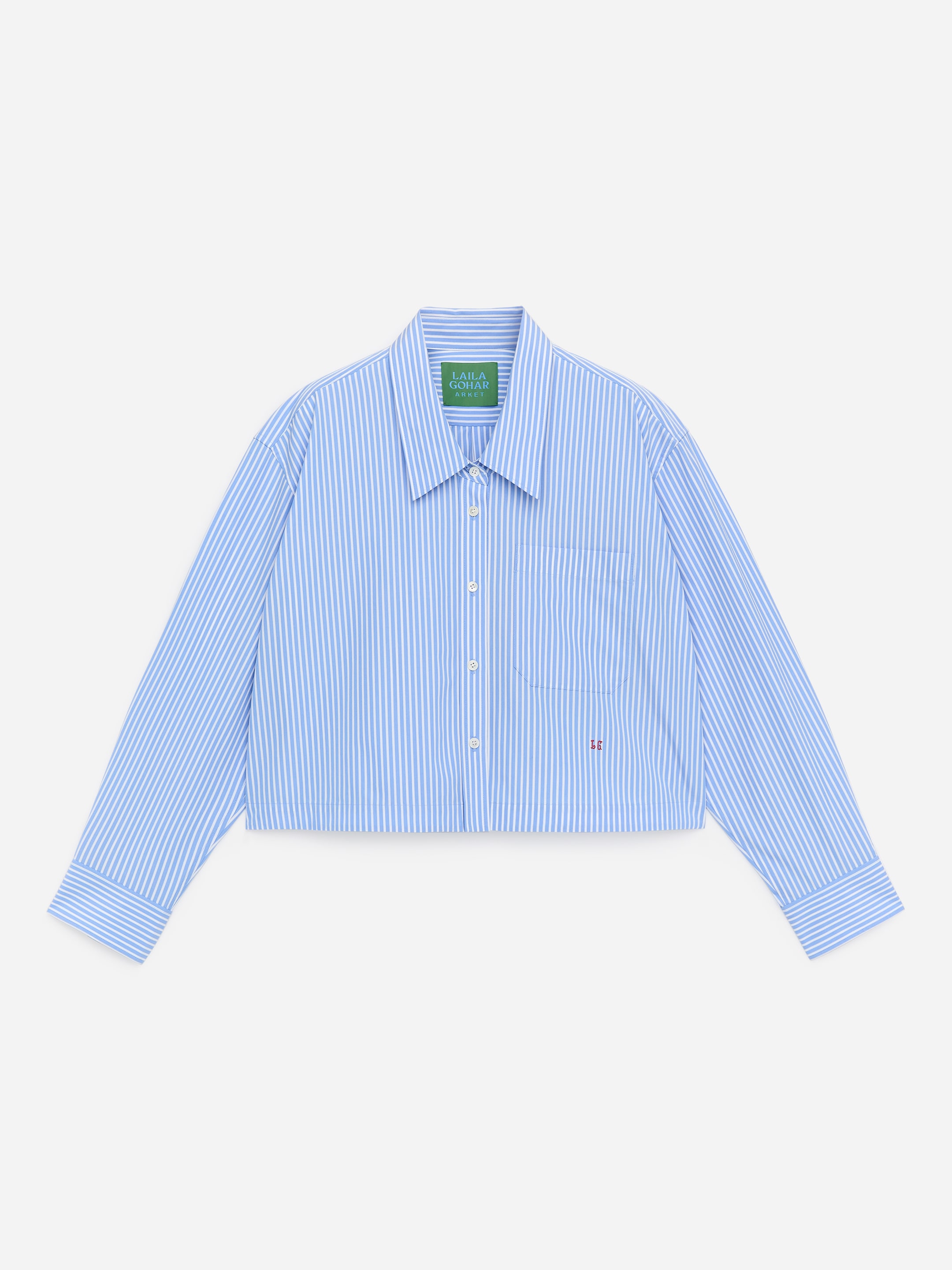 ARKET and Laila Gohar Cropped Shirt-#91A0CF-18782