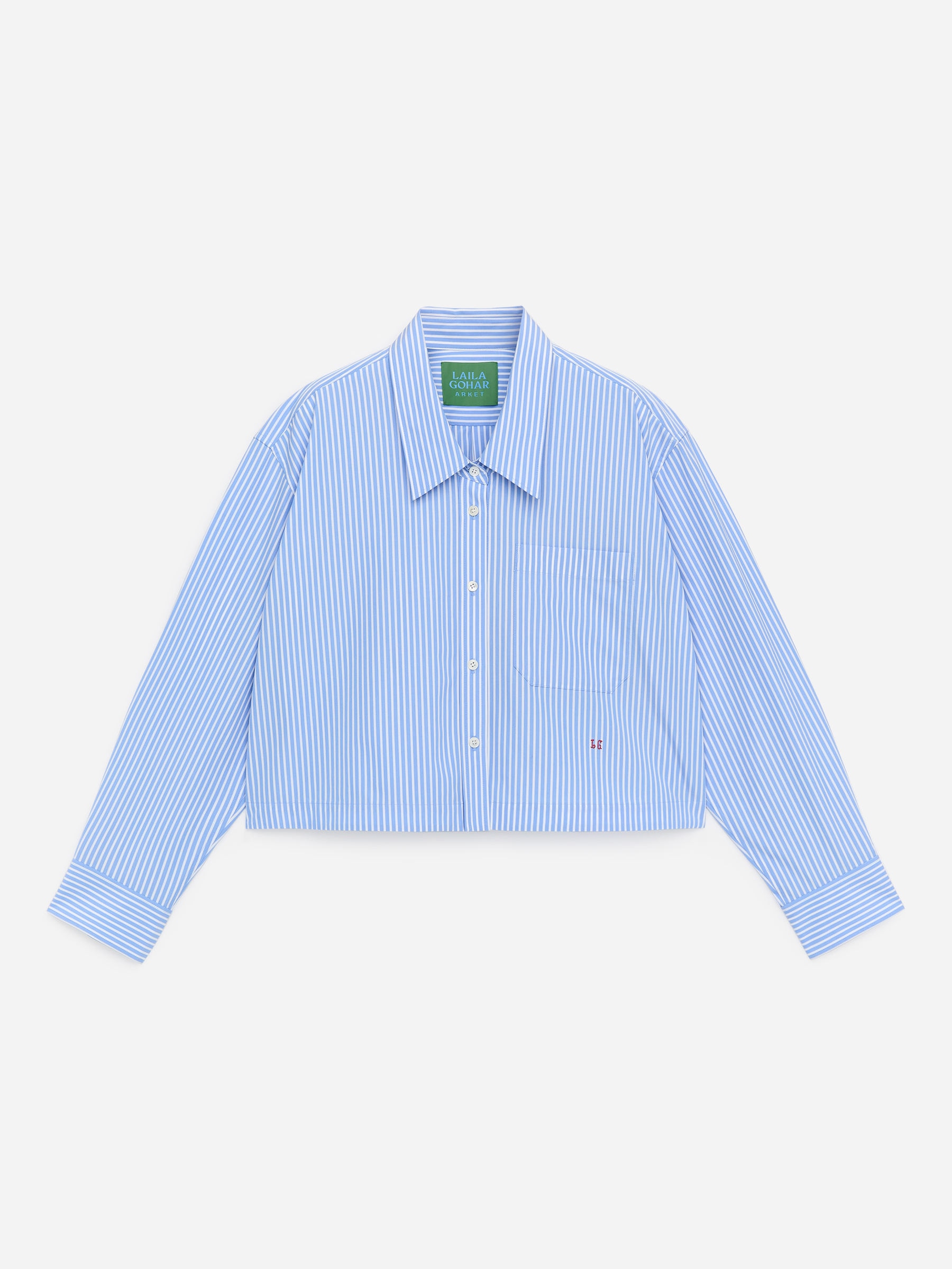 ARKET and Laila Gohar Cropped Shirt-#91A0CF-18782