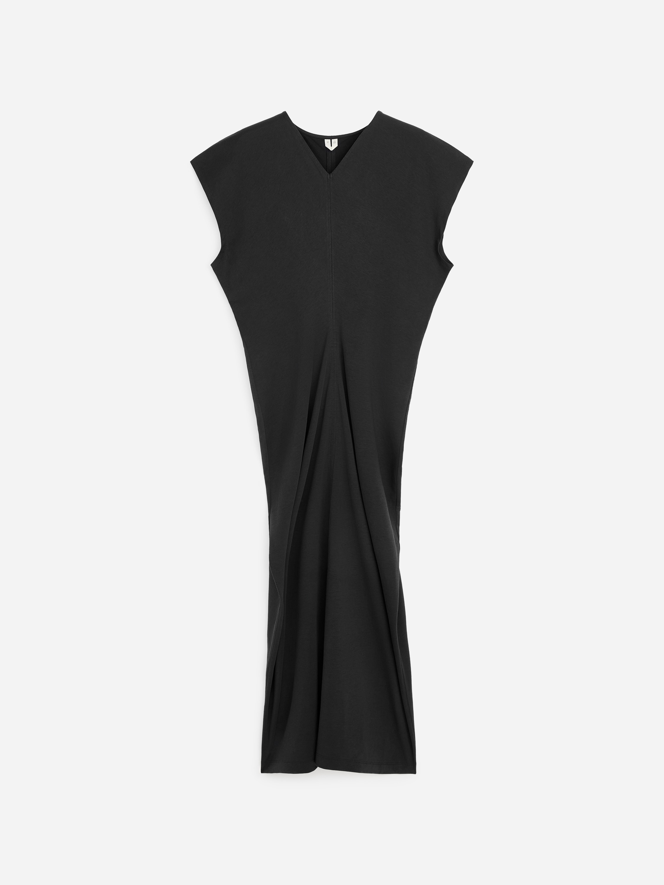 Rochie Midi Drapată - Negru