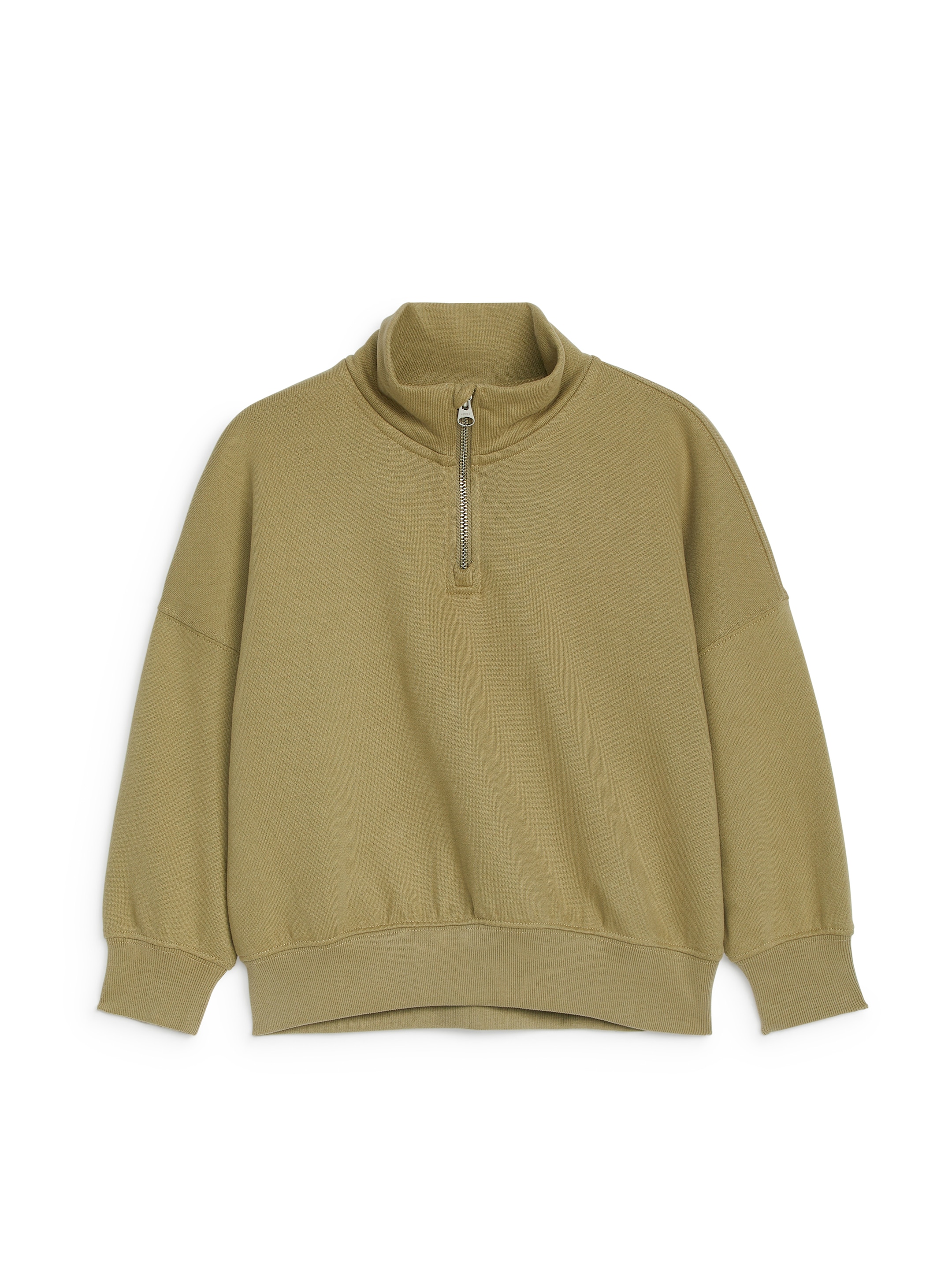 Sweatshirt mit halbem Reißverschluss-#7C775F-13058
