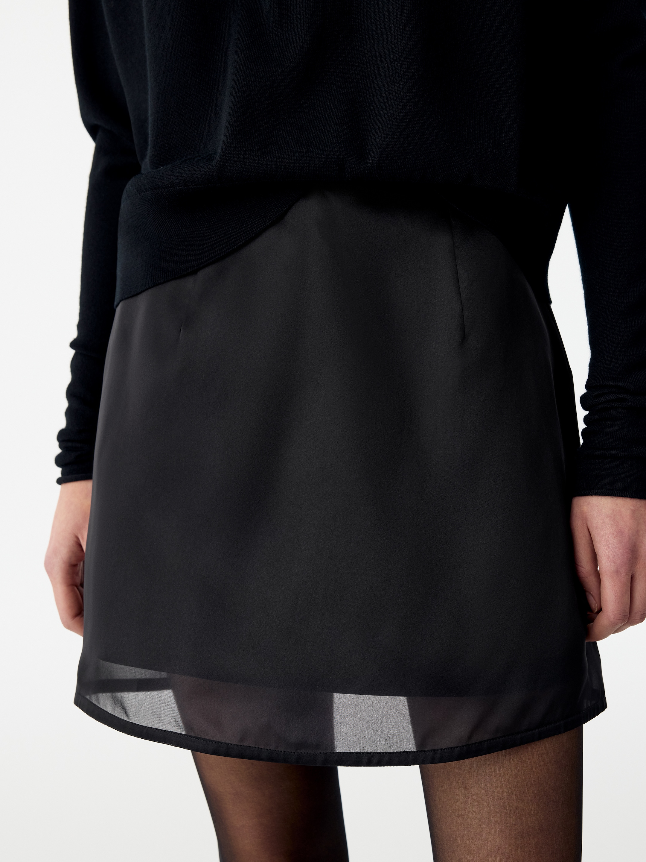 Silk Organza Mini Skirt - Black - Regular fit - women - StillMedia/Lookbook - 8