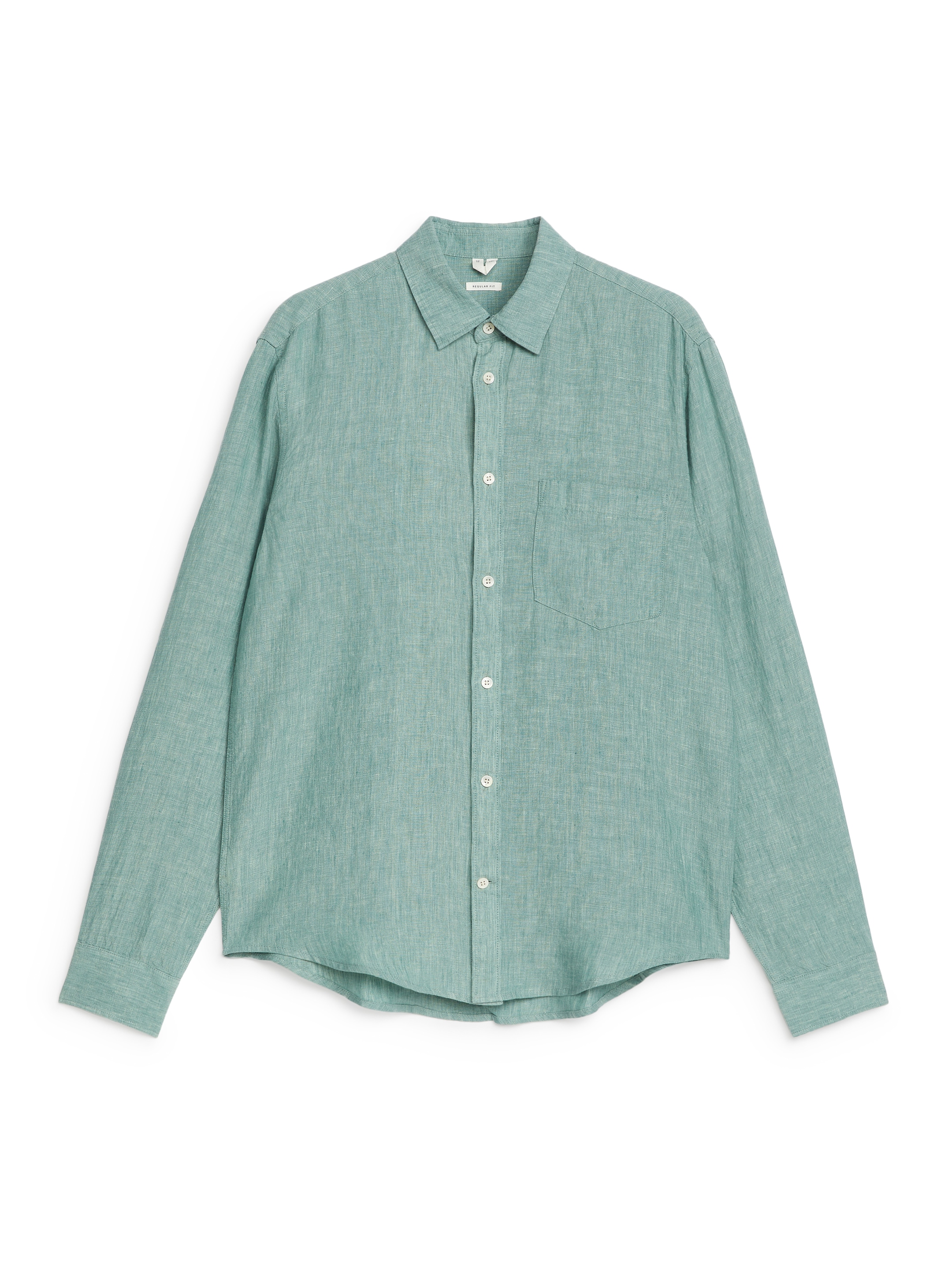 Visualizza immagine più grande: Camicia in lino dalla vestibilità regolare - Verde tenue mélange - UOMO | H&M IT 1