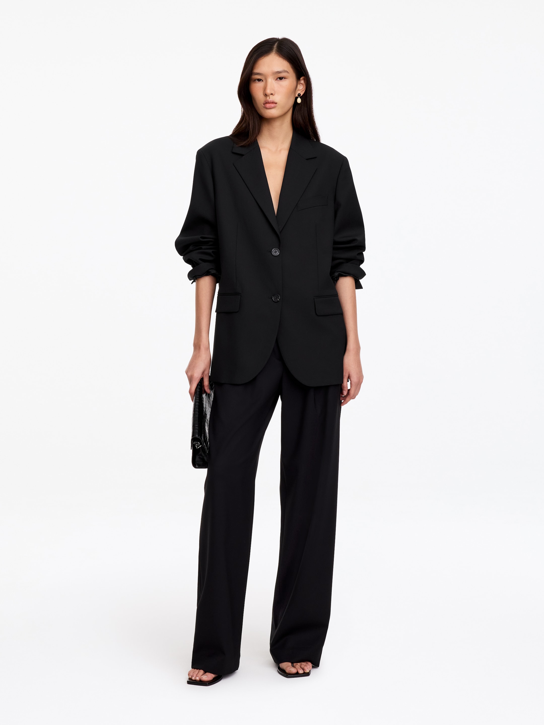 Wool-Blend Relaxed Blazer - Black - Relaxed fit - women - StillMedia/Lookbook - 5