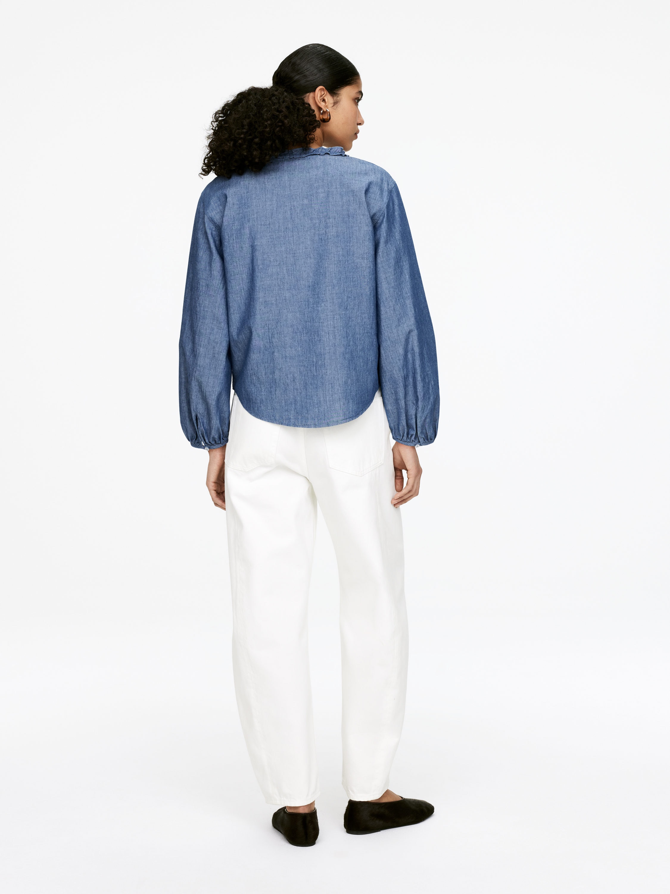 Frill Blouse - Blue - Regular fit - Women - StillMedia/Lookbook - 4