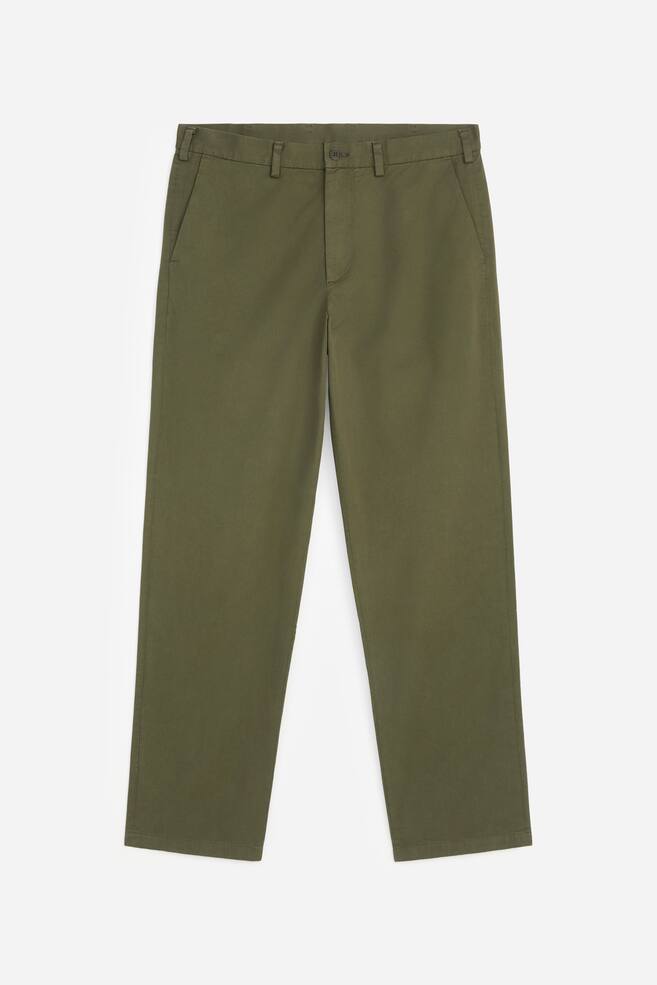 Chino din bumbac drept - Verde închis/Albastru închis/Bej deschis/Verde kaki/Bej - 1