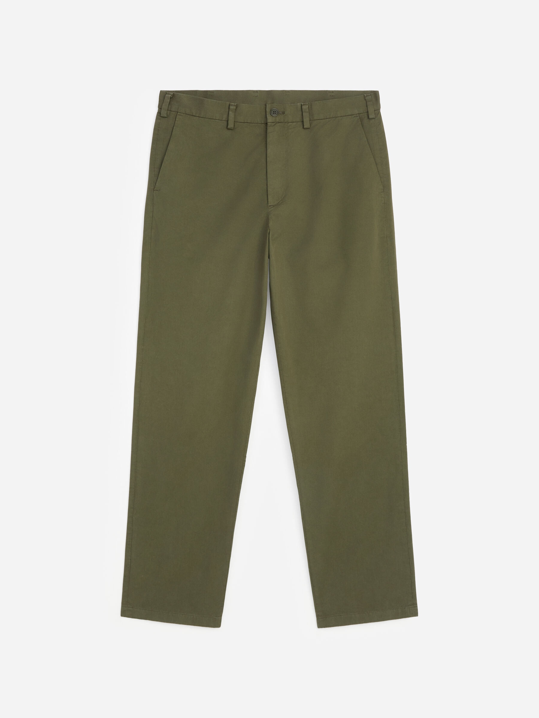 Straight Cotton Chinos-#45473E-19328
