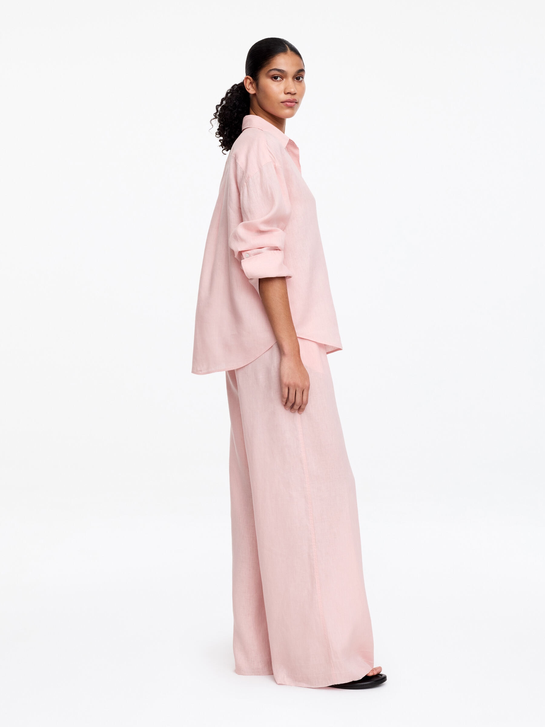Chemise en lin - Rose poudré - Regular fit - Femme - StillMedia/Lookbook - 3