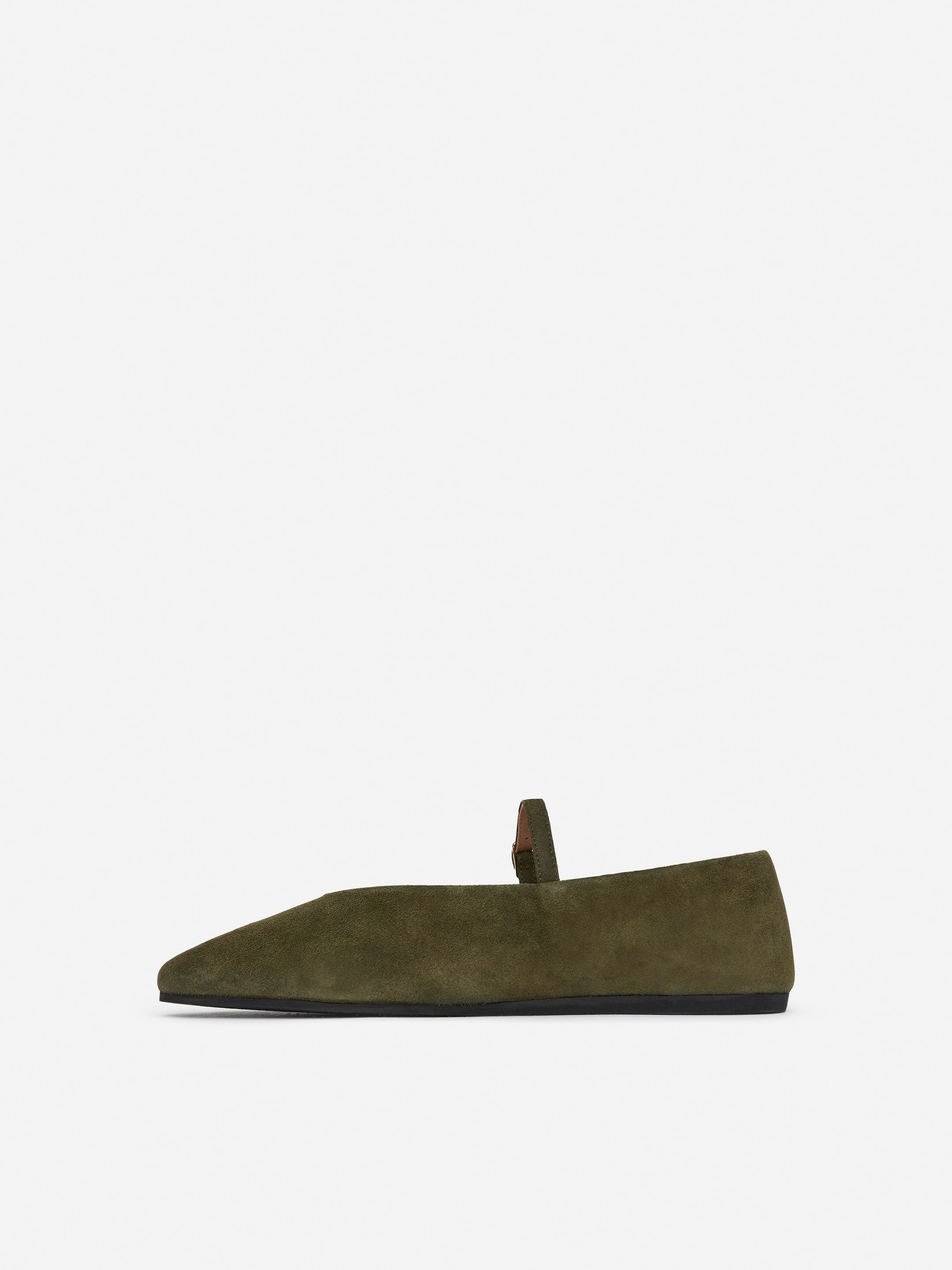 Grotere afbeelding bekijken: Suede Mary Jane Flats - Khaki Green - DAMES | H&M BE 3