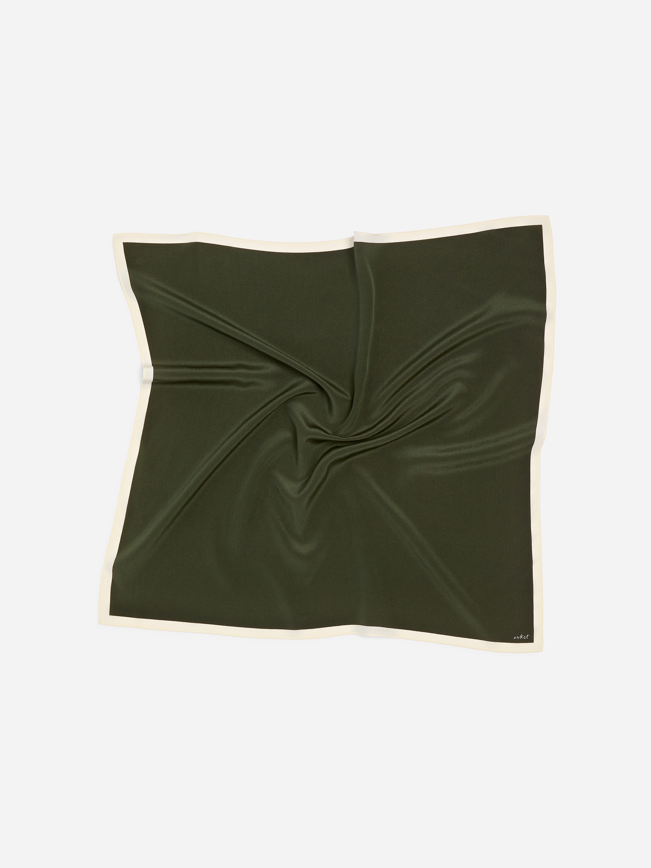 Printed Silk Scarf - Dark Green/Off White - women - StillMedia/DescriptiveStillLife - 2