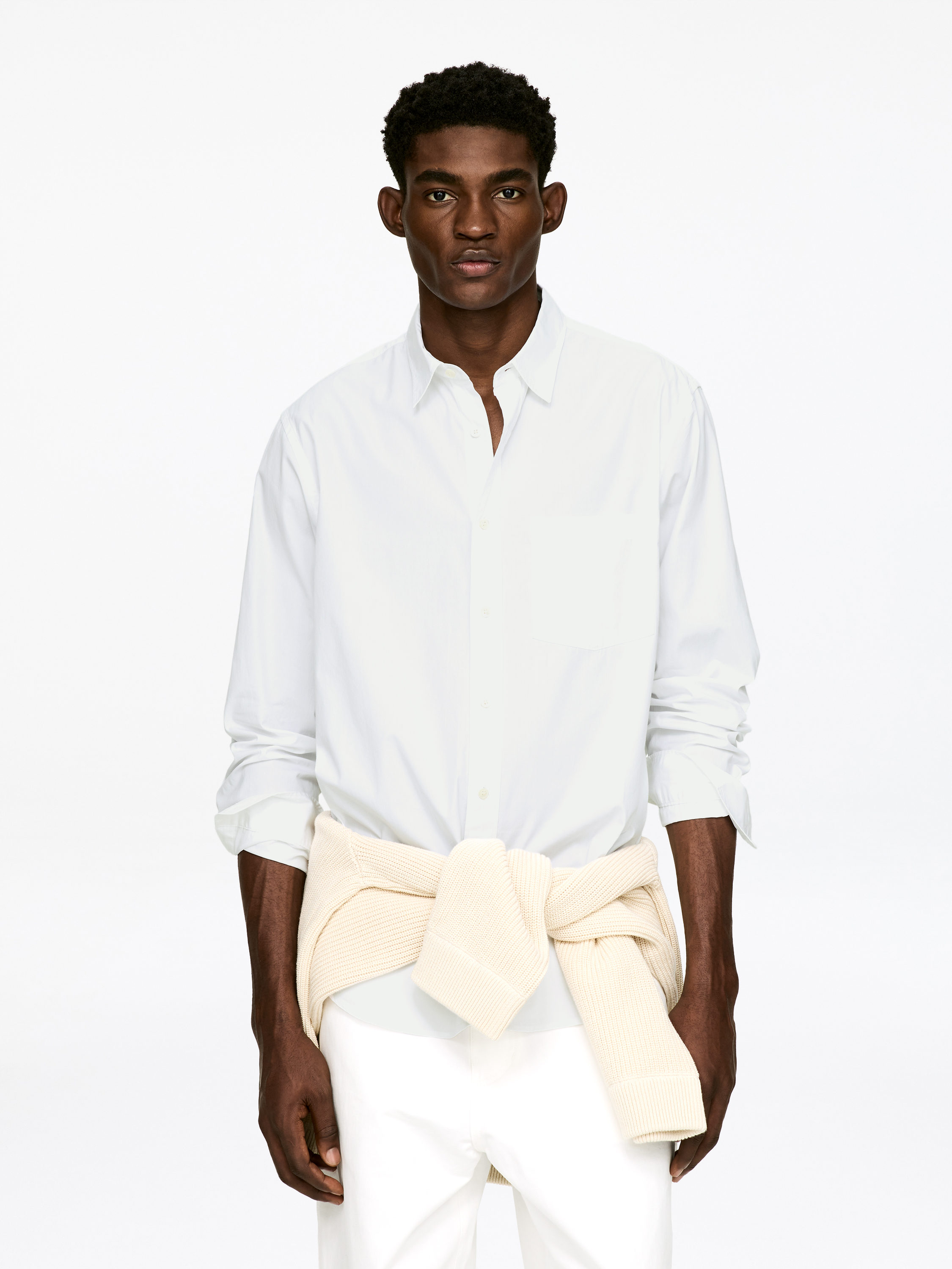 Relaxed Poplin Shirt-#FFFFFF-13877