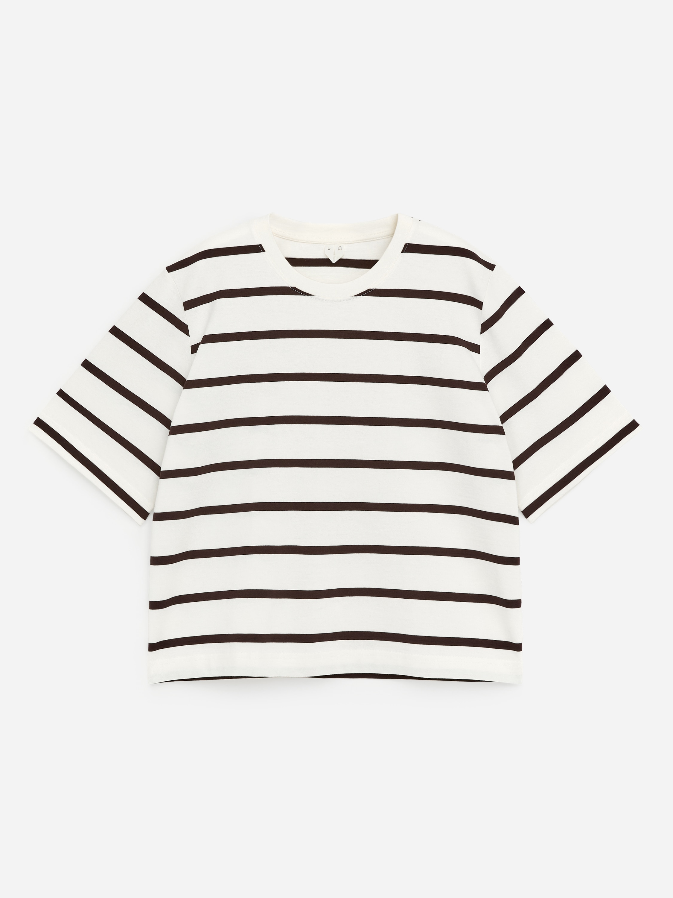 Pudełkowy T-shirt ALBA - Biały/Paski/Biały/Czarny/Niebieski