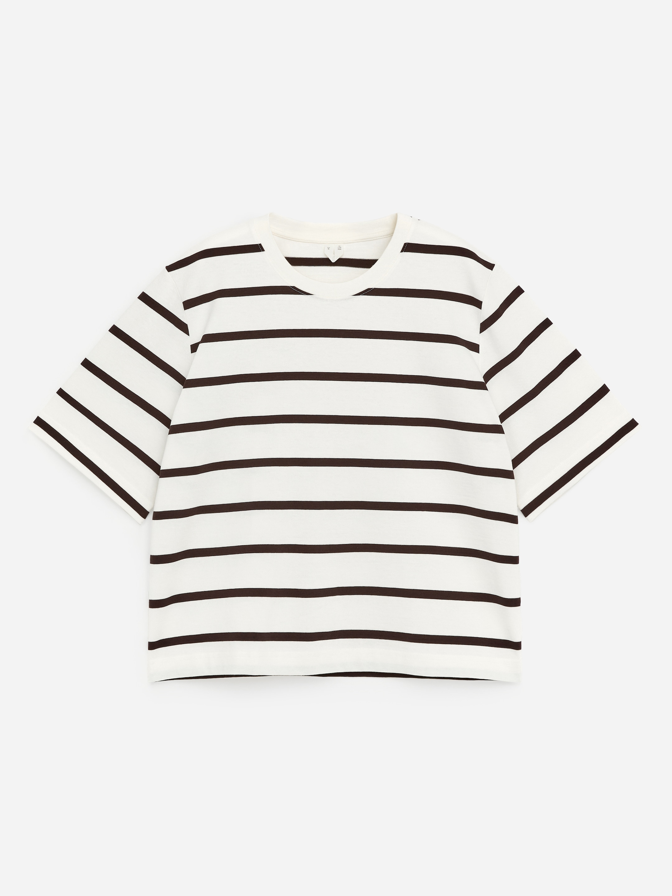 Signature Boxy T-Shirt - White/Brown - Relaxed fit - Women - StillMedia/DescriptiveStillLife - 1