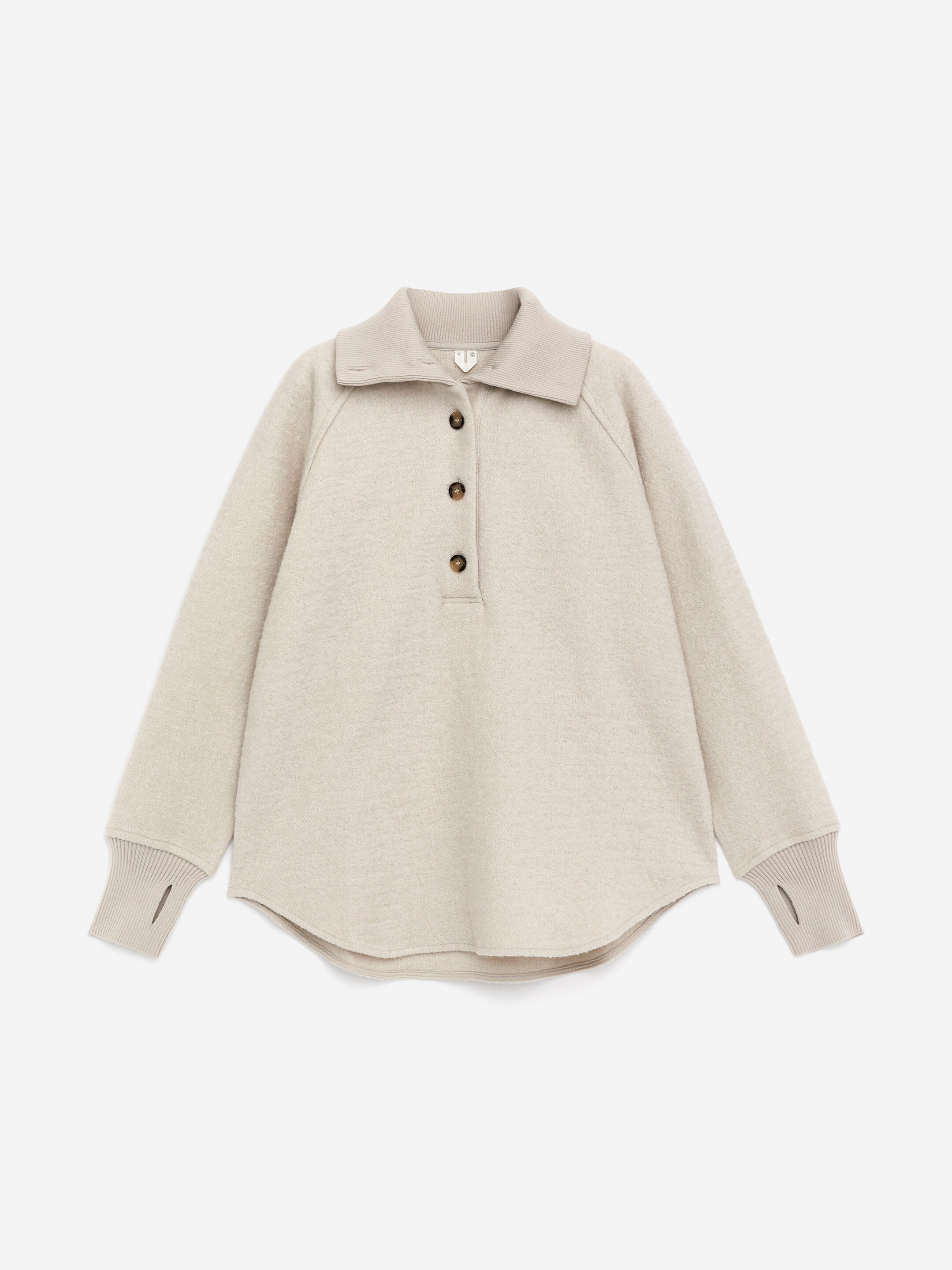 Grotere afbeelding bekijken: Trui van gekookte wol en katoen - Gebroken wit - DAMES | H&M BE 5