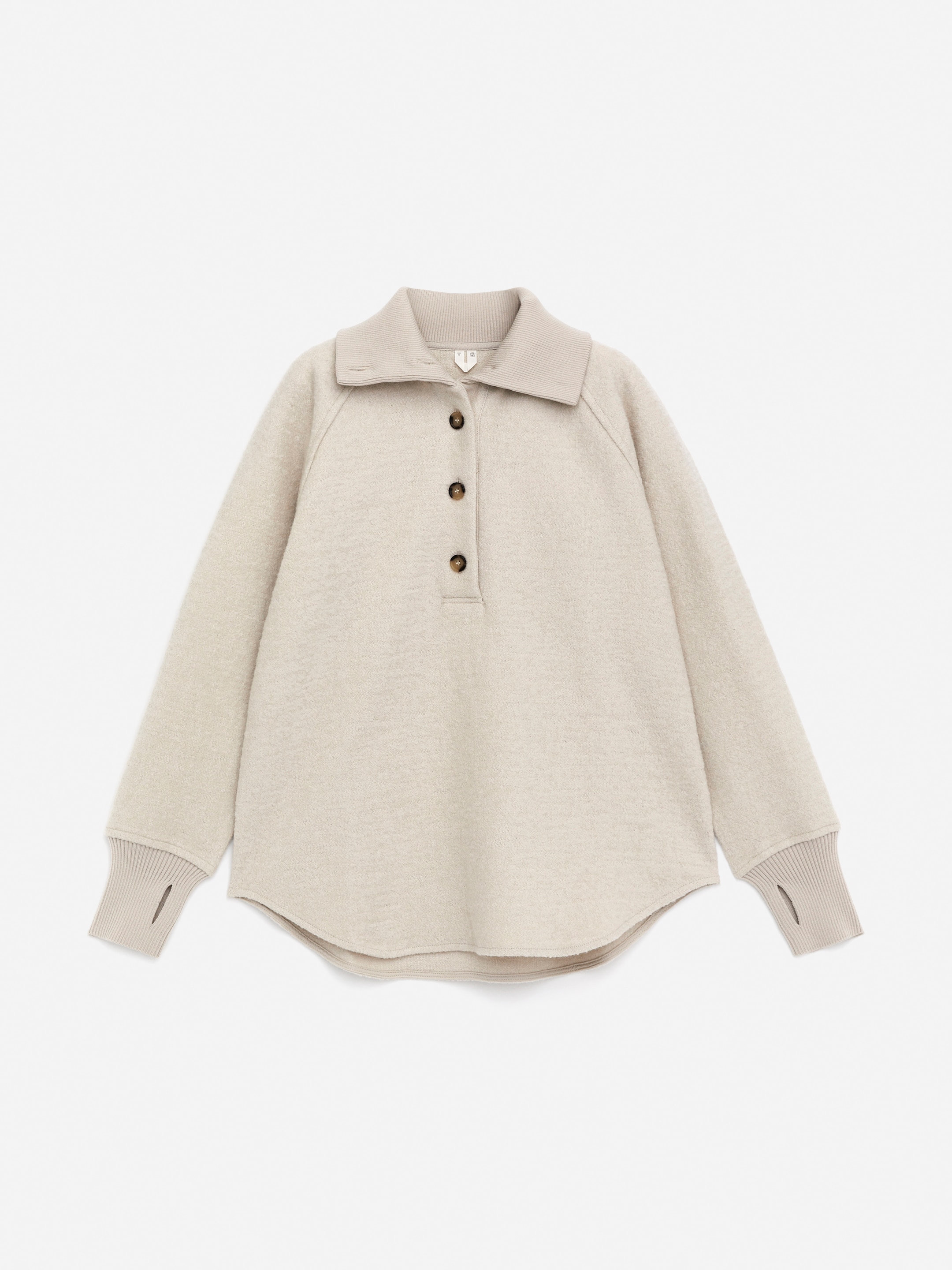 Maglione in lana cotta e cotone-#DCD6C7-16999