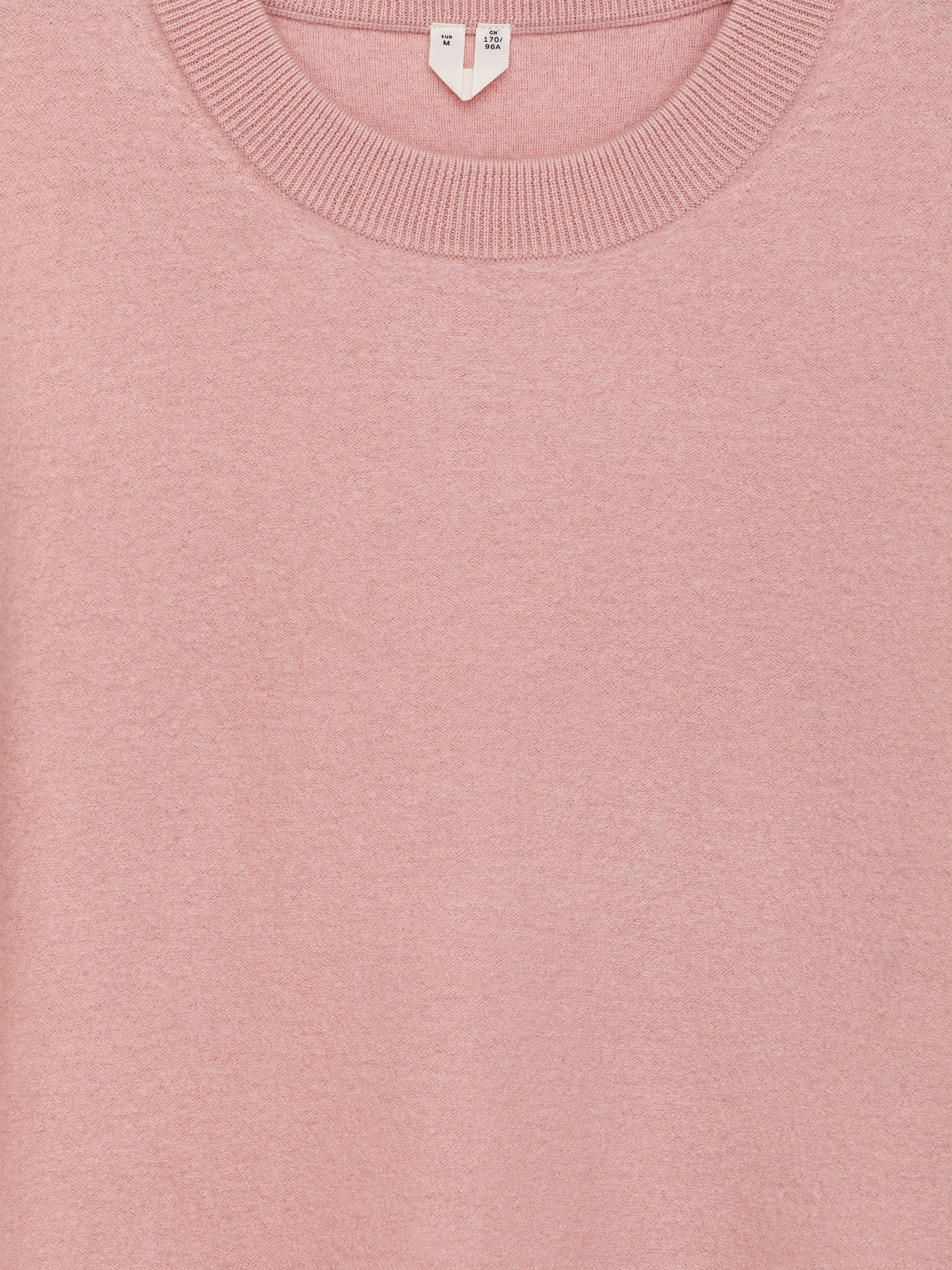 Boiled Wool Jumper - Dusty Pink/Dark Grey Melange - 3