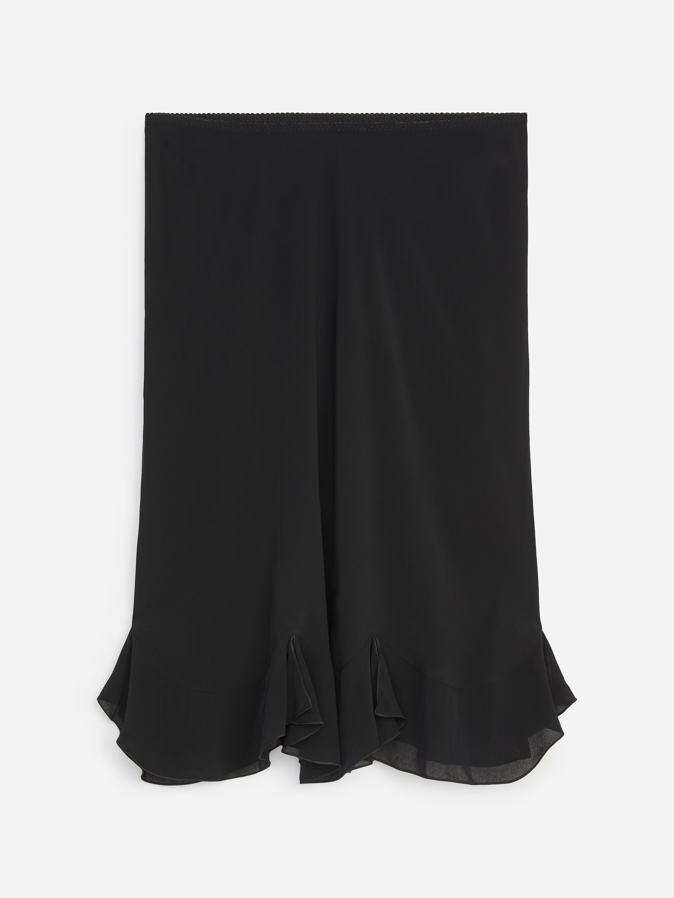 Frill-Hem Midi Skirt - Black - Regular fit - women - StillMedia/DescriptiveStillLife - 1