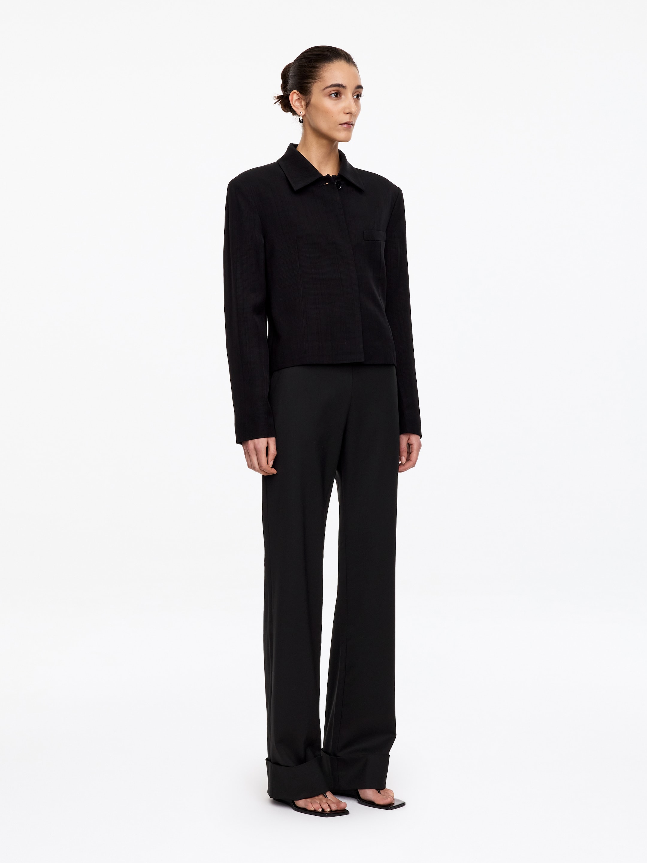Wool-Blend Fold-Up Trousers - Black - Slim fit - women - StillMedia/Lookbook - 4