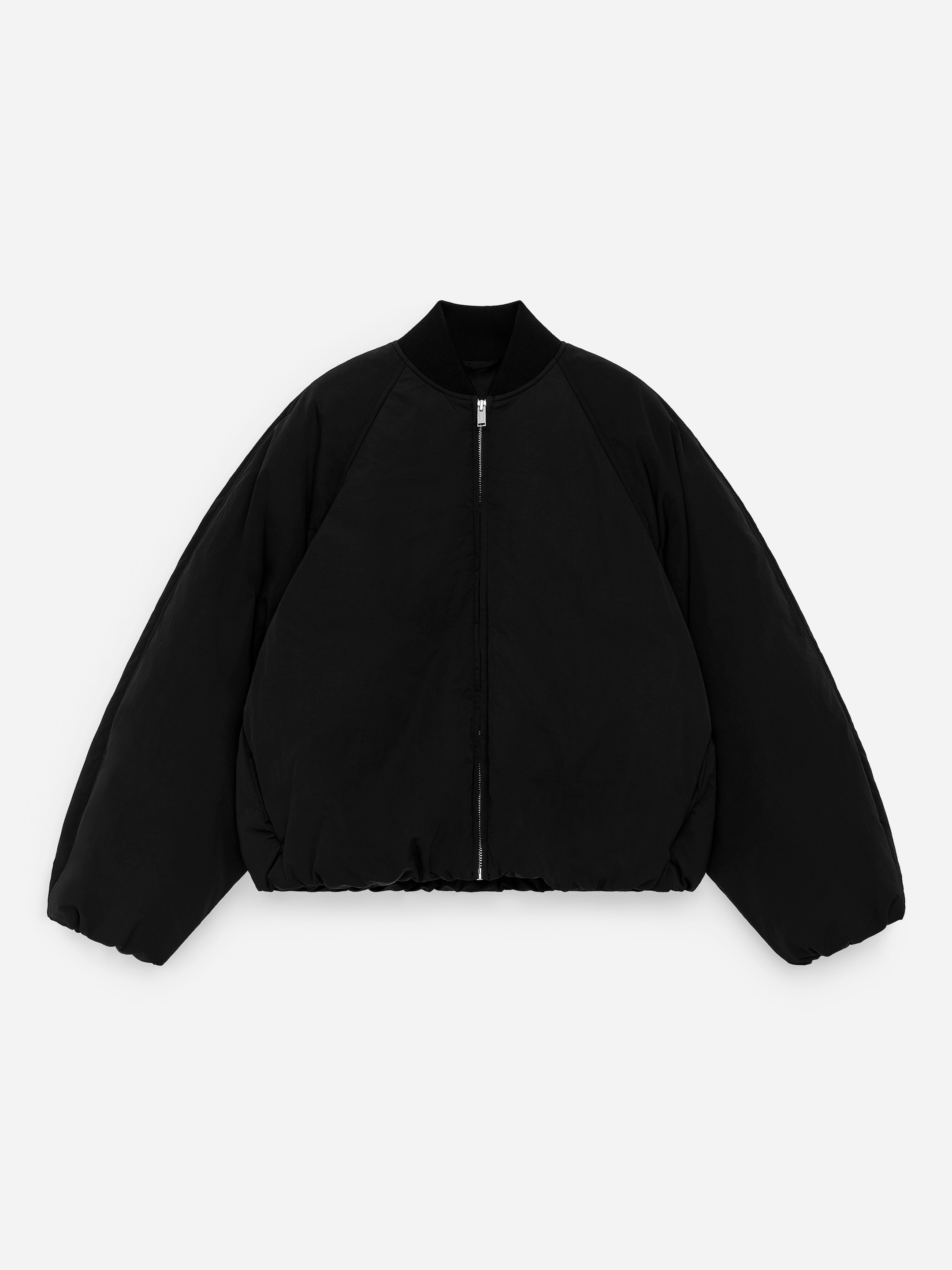 Upcycled Down Cropped Jacket-Black-17248