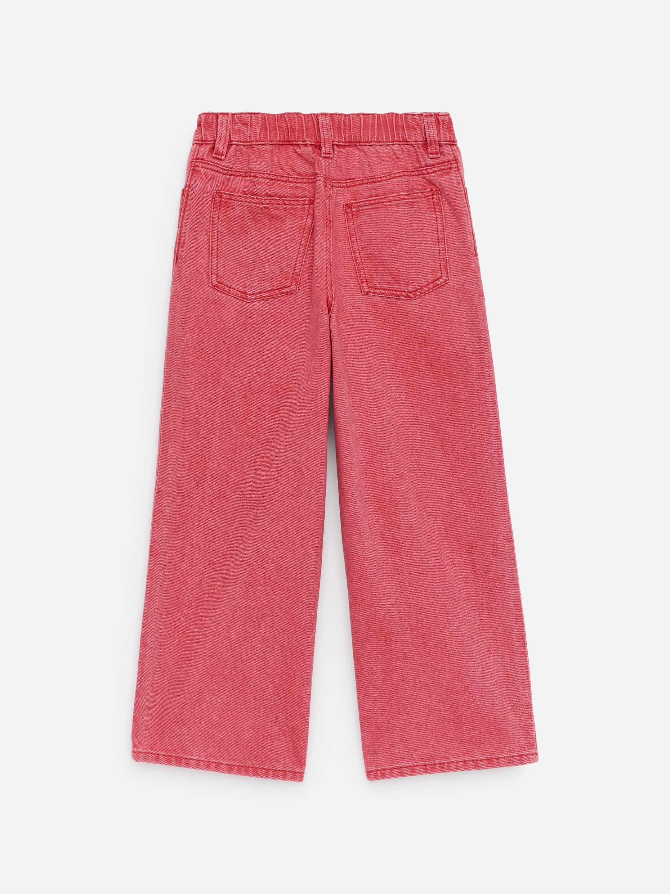 Wide Denim Trousers - Red - Relaxed fit - Children - StillMedia/DescriptiveStillLife - 2