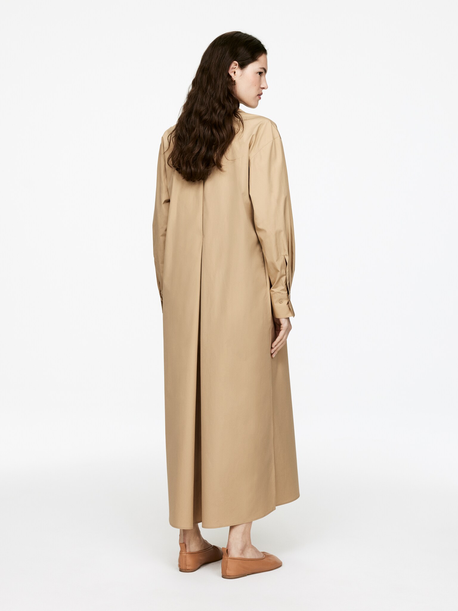 Robe chemise oversize - Beige/Marron foncé/Blanc - 3