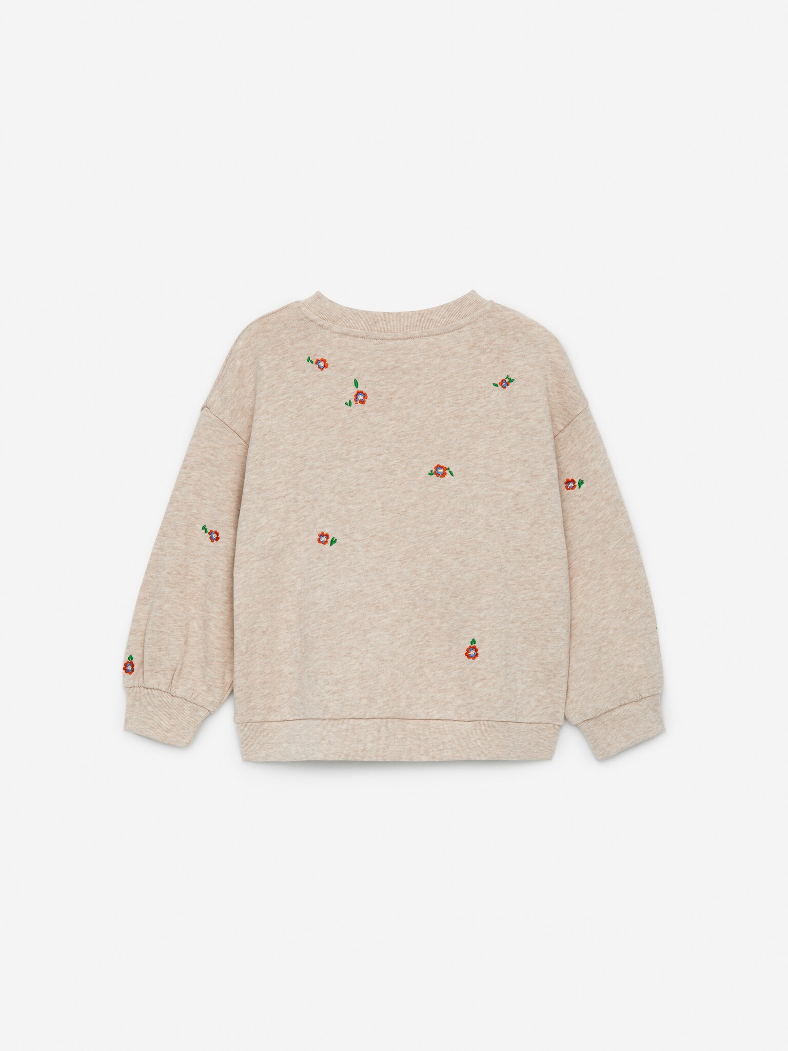 Broderet sweatshirt - Beige/blomster/Gråmeleret - 3